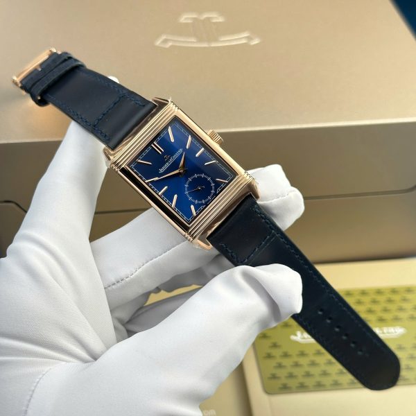 Jaeger LeCoultre Master Reverso Replica 11 Blue Dial Leather Strap MG Factory 30x40mm (2)