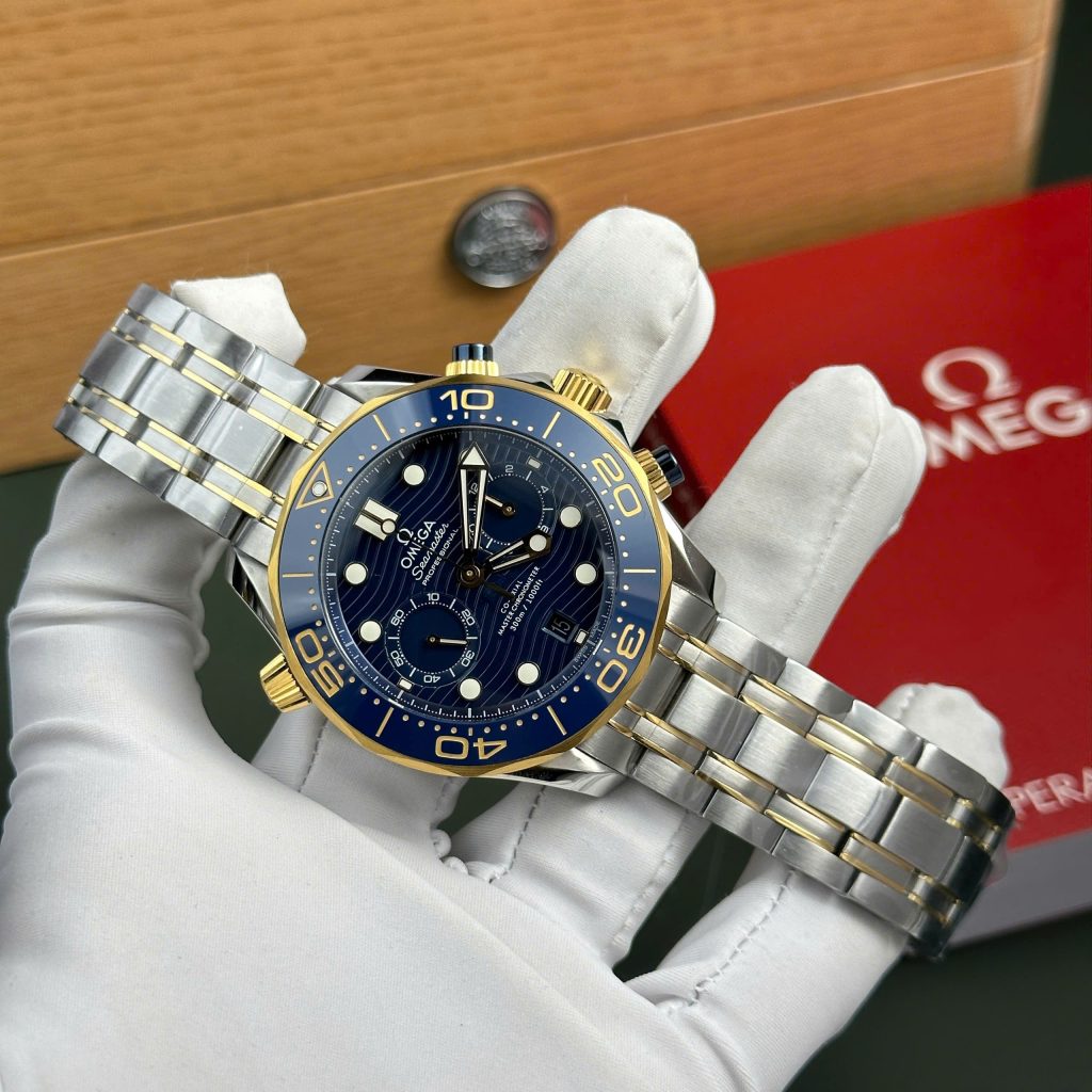 Omega Seamaster Diver 300M Chronograph Replica Watch Blue Dial N1 Factory 44mm (2)