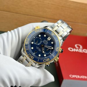 Omega Seamaster Diver 300M Chronograph Replica Watch Blue Dial N1 Factory 44mm (2)