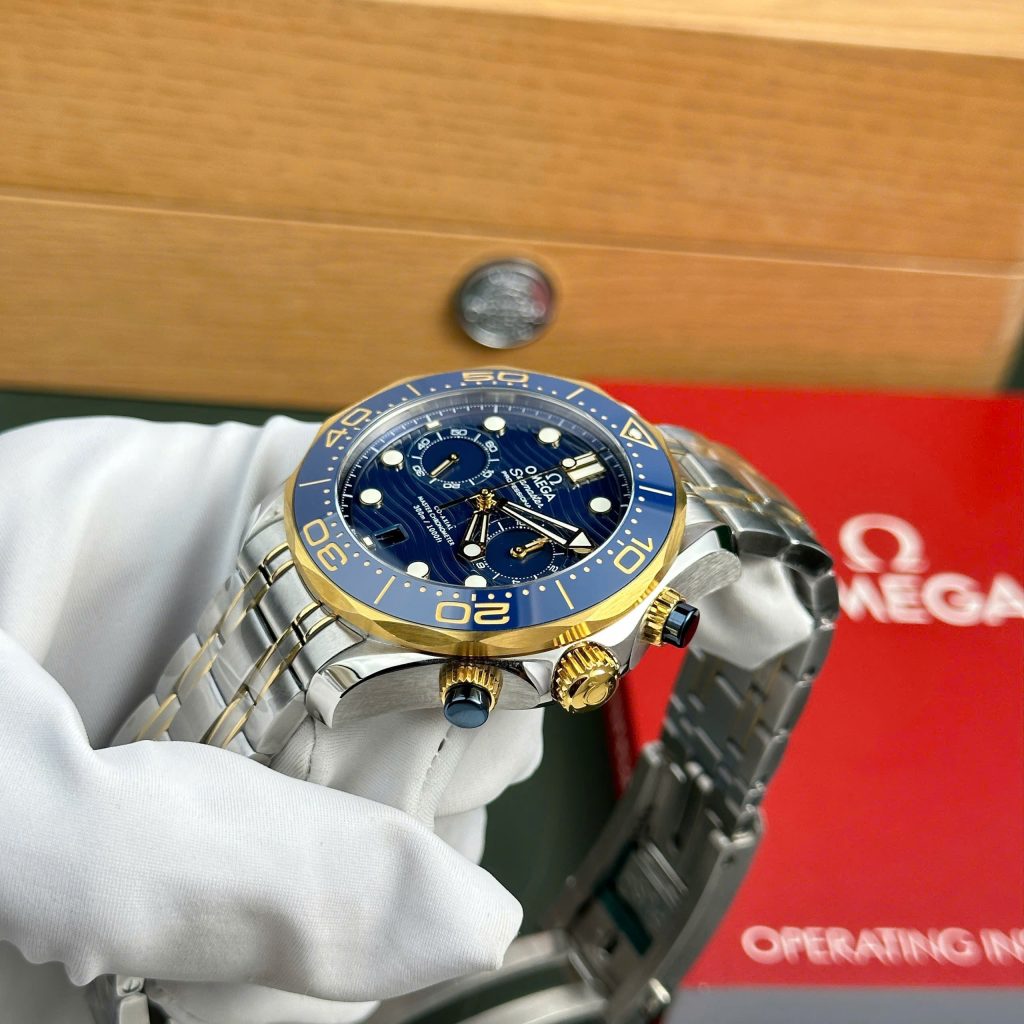 Omega Seamaster Diver 300M Chronograph Replica Watch Blue Dial N1 Factory 44mm (2)