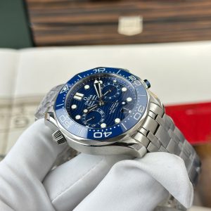 Omega Seamaster Diver 300M Chronograph Replica Watch Blue Dial Metal Wire N1 Factory 44mm (1)