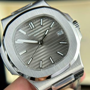 Patek Philippe Best Replica Watch Nautilus 5711 Gray Dial Leather Strap 3K Factory 40mm (2)