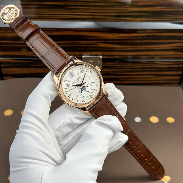 Patek Philippe Complications 5205 Replica Watch White Dial Leather Strap KM Factory 40mm (2)