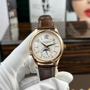 Patek Philippe Complications 5205 Replica Watch White Dial Leather Strap KM Factory 40mm (2)