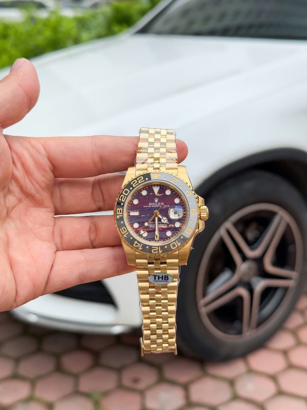Rolex 11 GMT-Master II 126718GRNR Replica Watch Tiger Eye Stone Face Factory THB 40mm