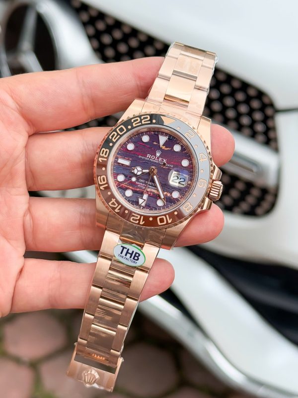 Rolex GMT-Master II 126715CHNR Replica 1:1 Watch Rose Gold THB Factory 40mm