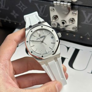Audemars Piguet Replica Watches Royal Oak 15500ST White Dial Rubber Strap APS 41mm (2)