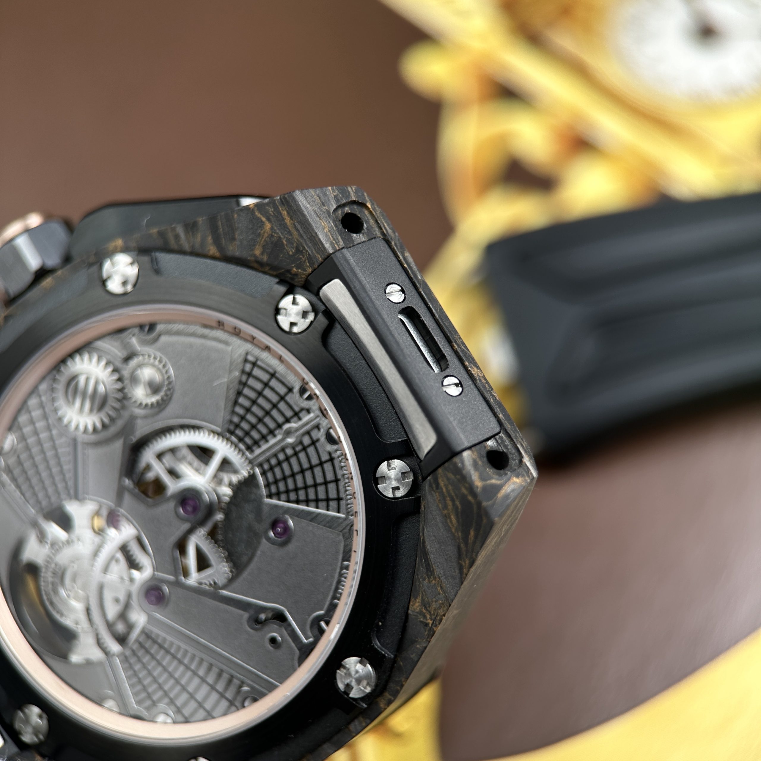Audemars Piguet Royal Oak Flying Tourbillon UAE Version Imitation Watch Carbon CFT Case Black Rubber Strap 42mm (7)