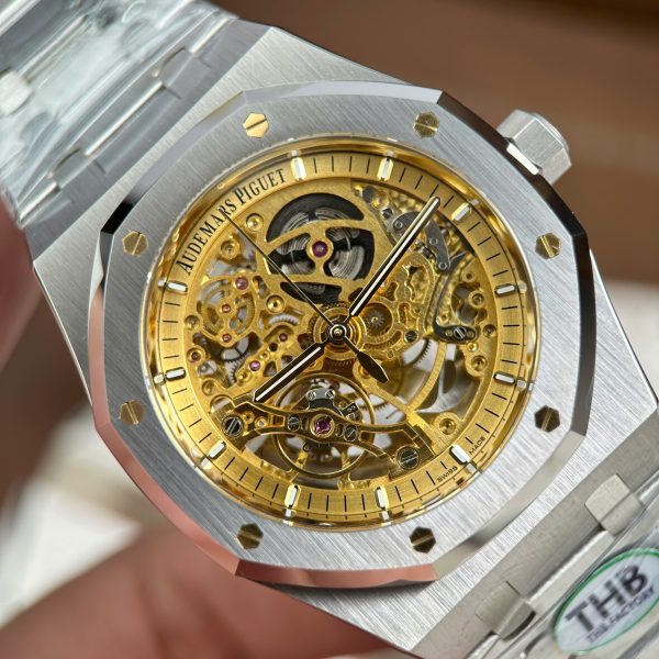 Audemars Piguet Royal Oak Openworked 15407 Replica Watch Gold Dial THB Factory 41mm (1)