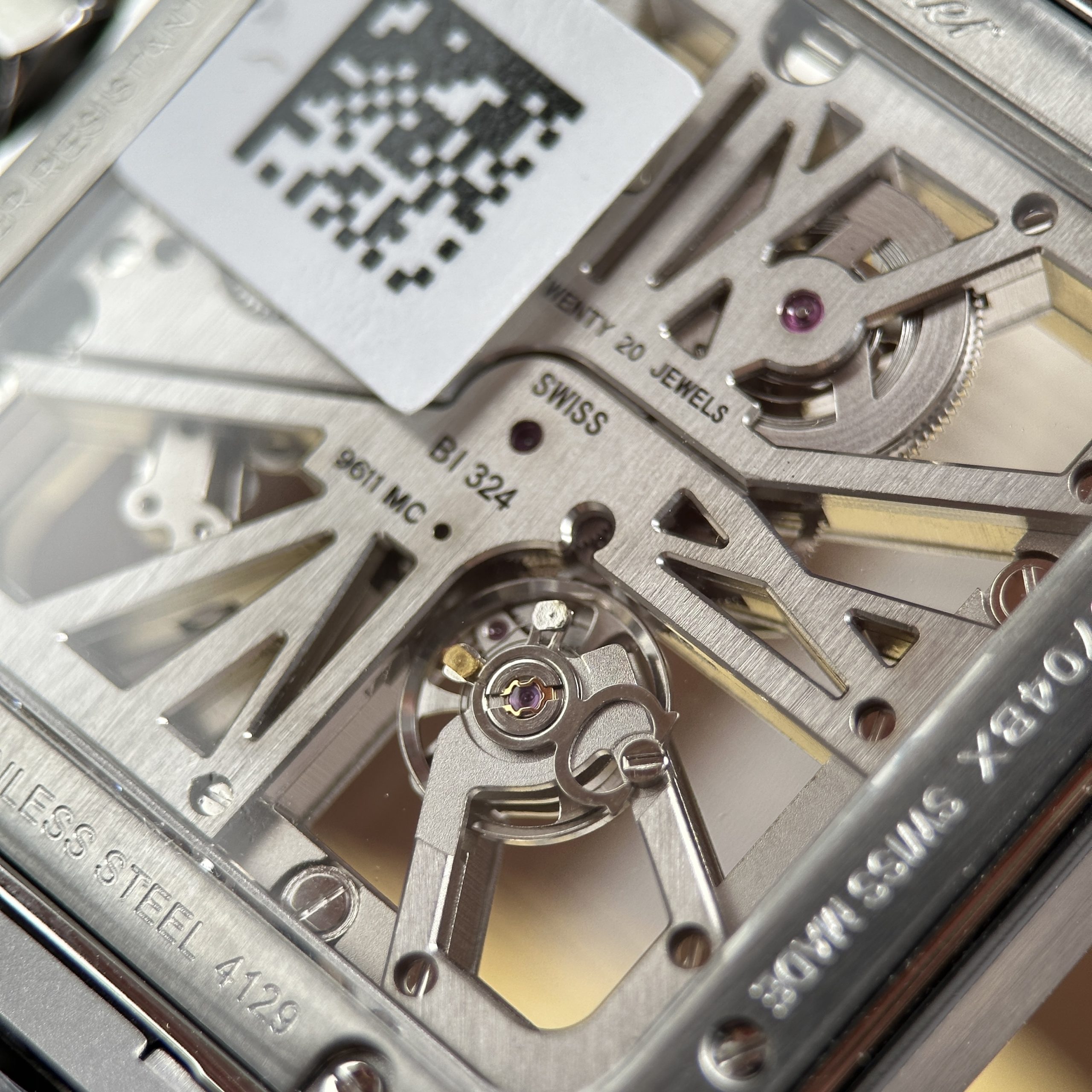 Cartier Santos Imitation Watches Green Skeleton Dial Stainless Steel 39 (9)