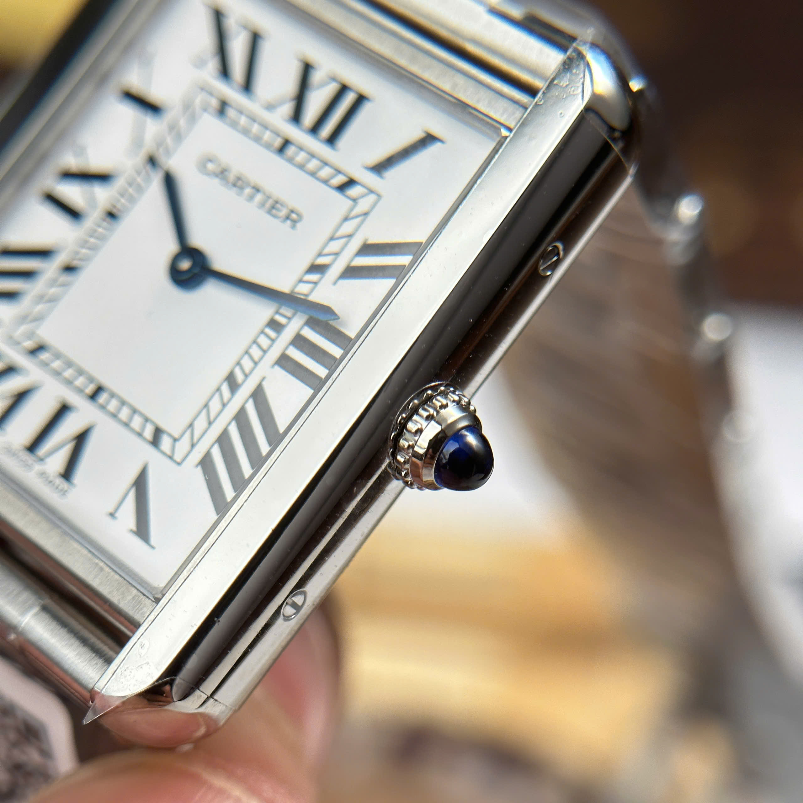 Cartier Tank Solo Replica Watch White Dial Stainless Steel Quartz AF Factory 27.5mm x 35mm (5)