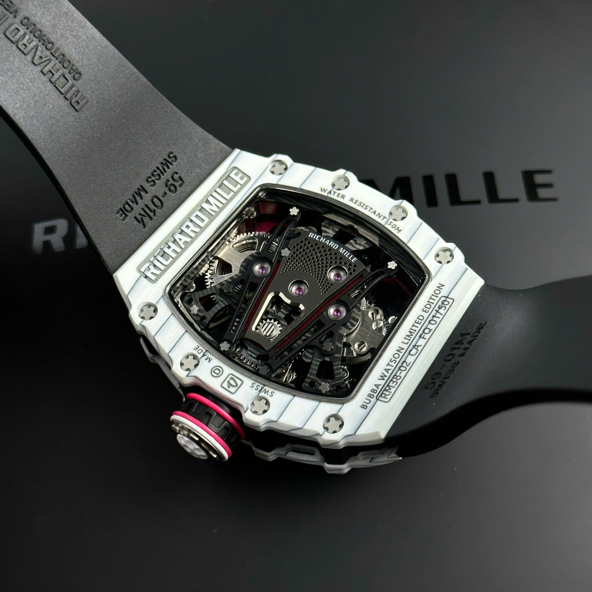 Richard Mille RM38-02 Bubba Watson Knock Off Watch White Dial Carbon Case Tourbillon 43 (3)
