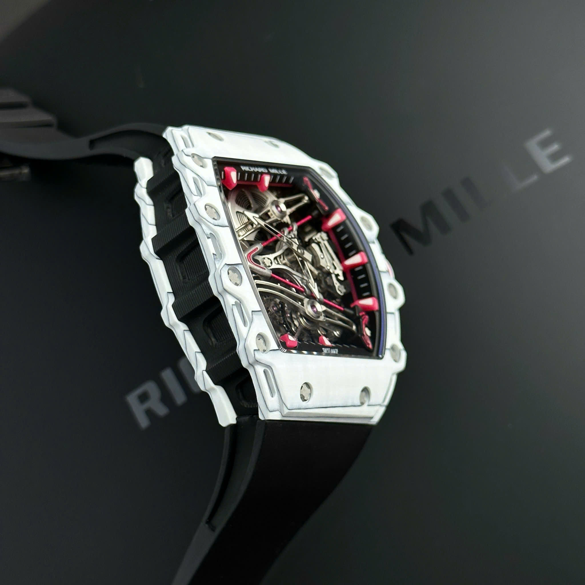 Richard Mille RM38-02 Bubba Watson Knock Off Watch White Dial Carbon Case Tourbillon 43 (7)