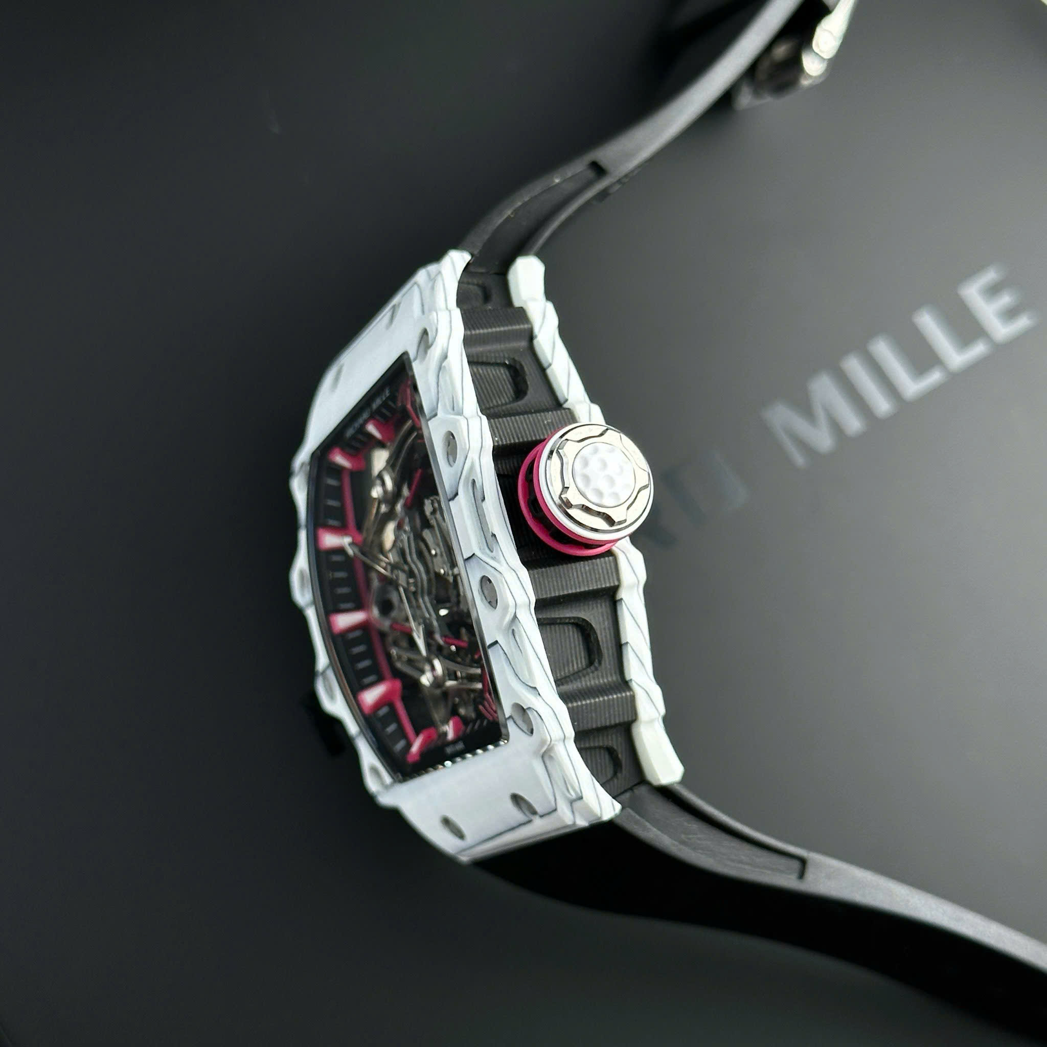 Richard Mille RM38-02 Bubba Watson Knock Off Watch White Dial Carbon Case Tourbillon 43 (8)