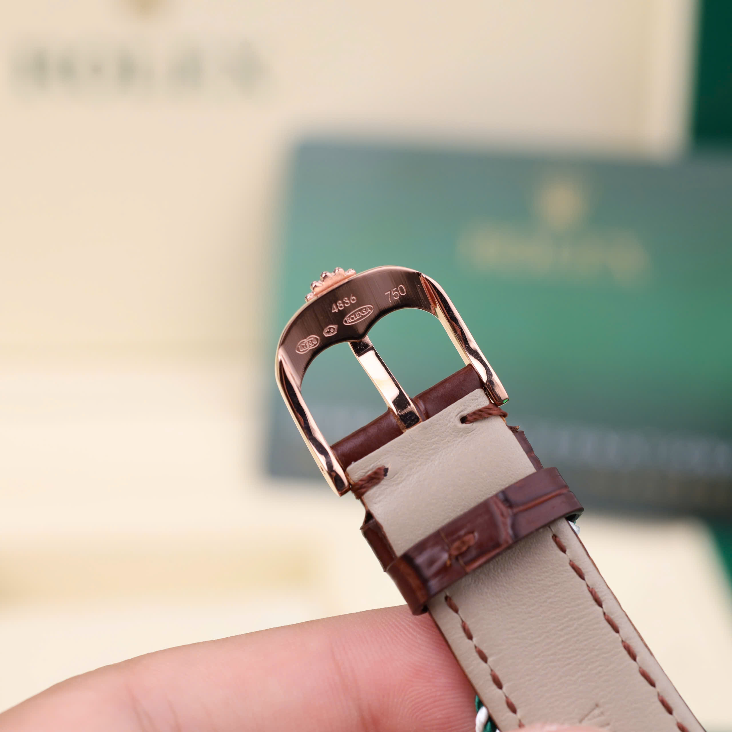 Rolex Cellini Date 50515-0008 Luxury Imitation Watch Rose Gold Wrapped White Dial Leather Strap 39mm (4)