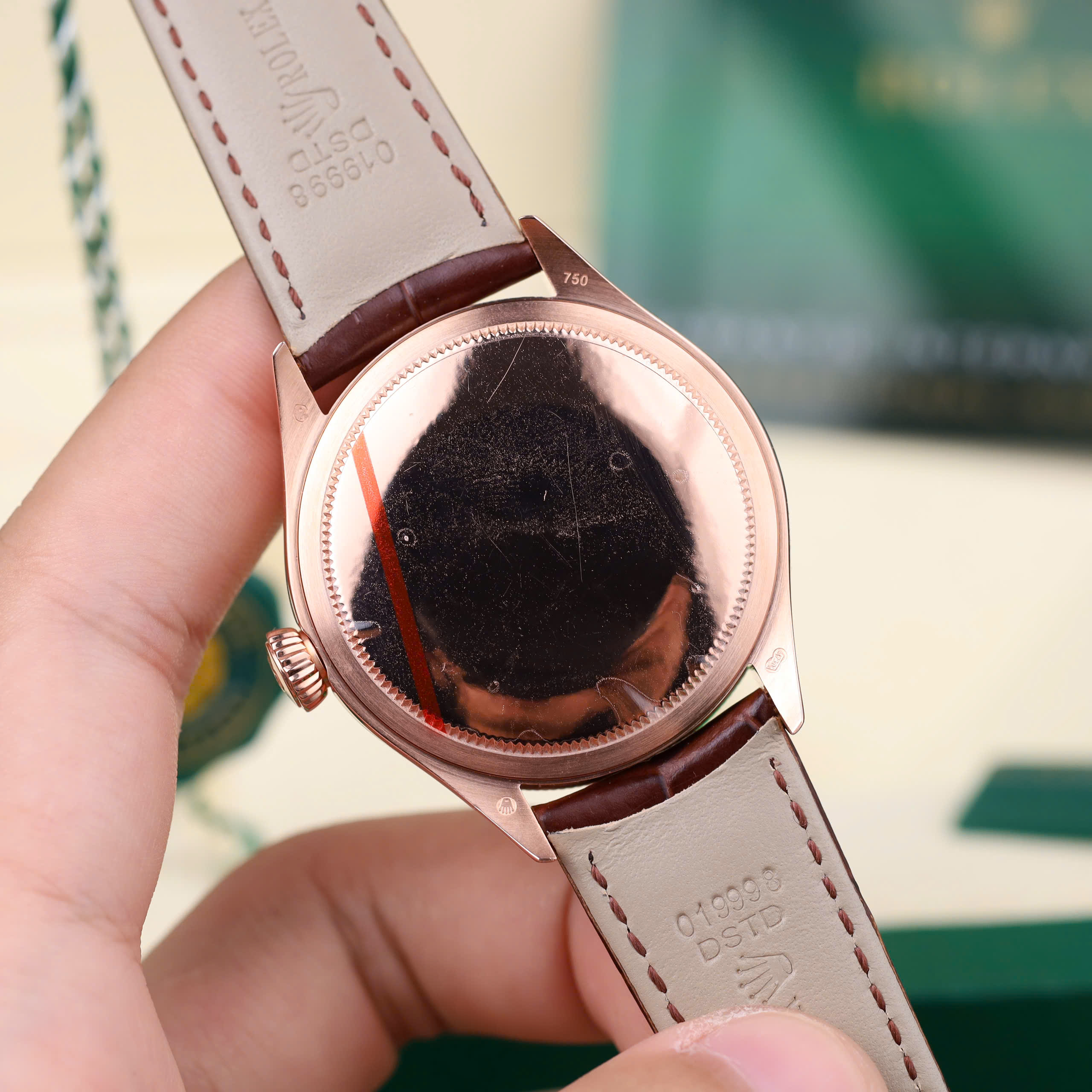 Rolex Cellini Date 50515-0008 Luxury Imitation Watch Rose Gold Wrapped White Dial Leather Strap 39mm (6)