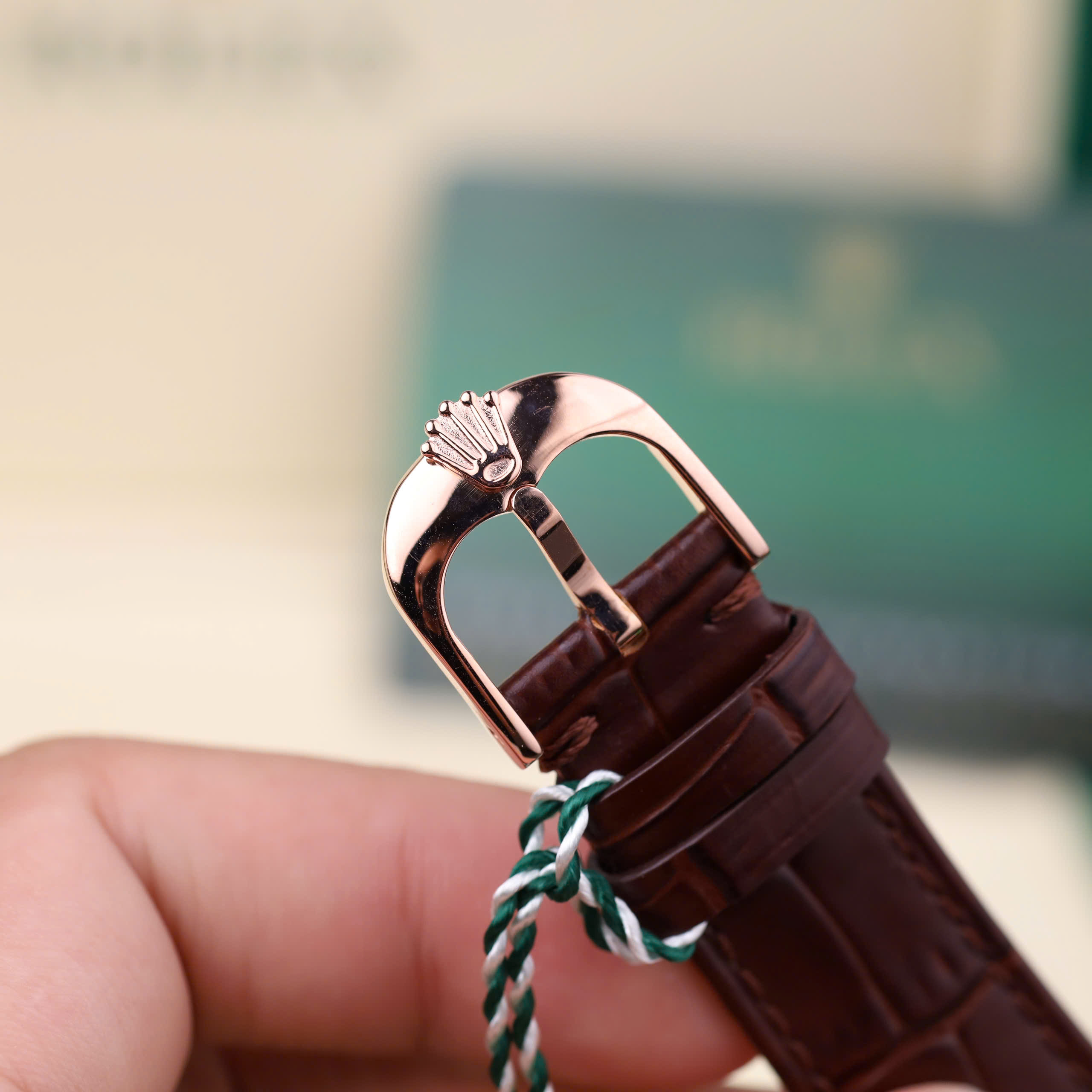 Rolex Cellini Date 50515-0008 Luxury Imitation Watch Rose Gold Wrapped White Dial Leather Strap 39mm (7)