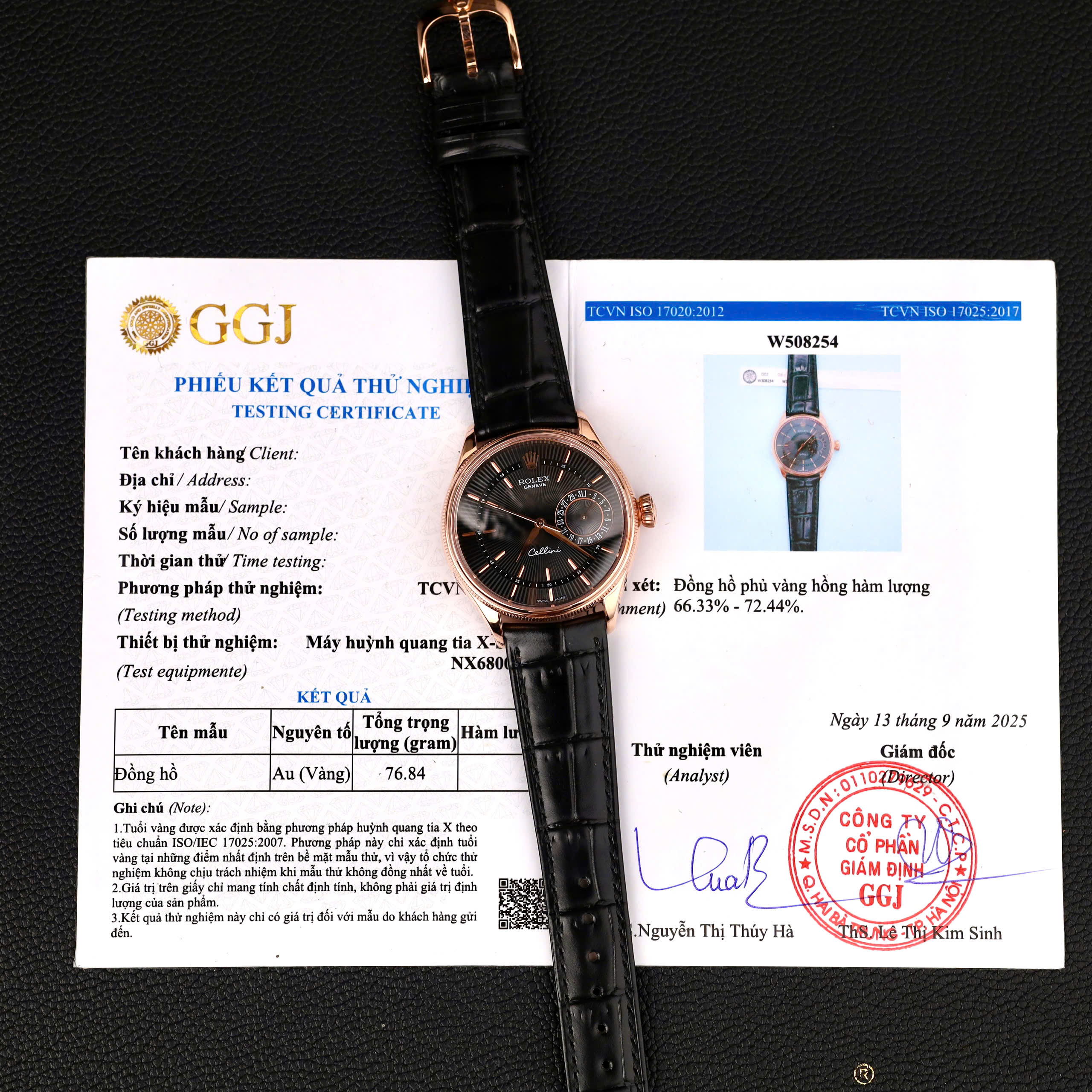 Rolex Cellini Date 50515-0010 High End Replica Watch Rose Gold Wrapped Black Brown Dial Leather Strap 39mm (1)