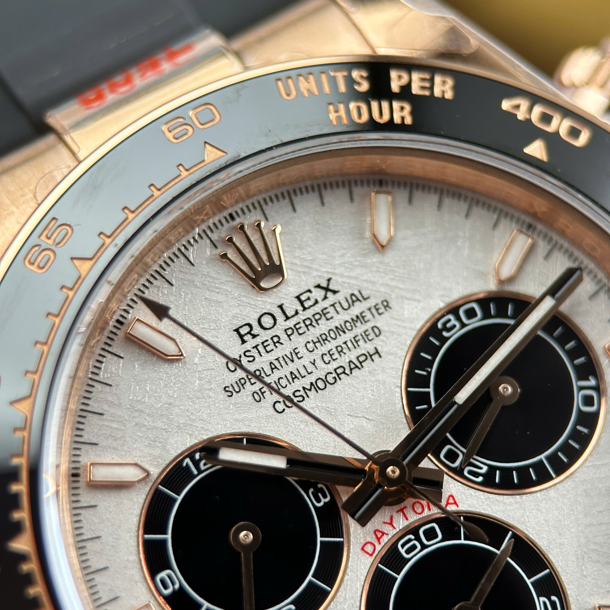 Rolex Cosmograph Daytona 126515 Imitation Watch Rose Gold Plate Meteorite Dial Gain Weight QF Factory 40mm (11)