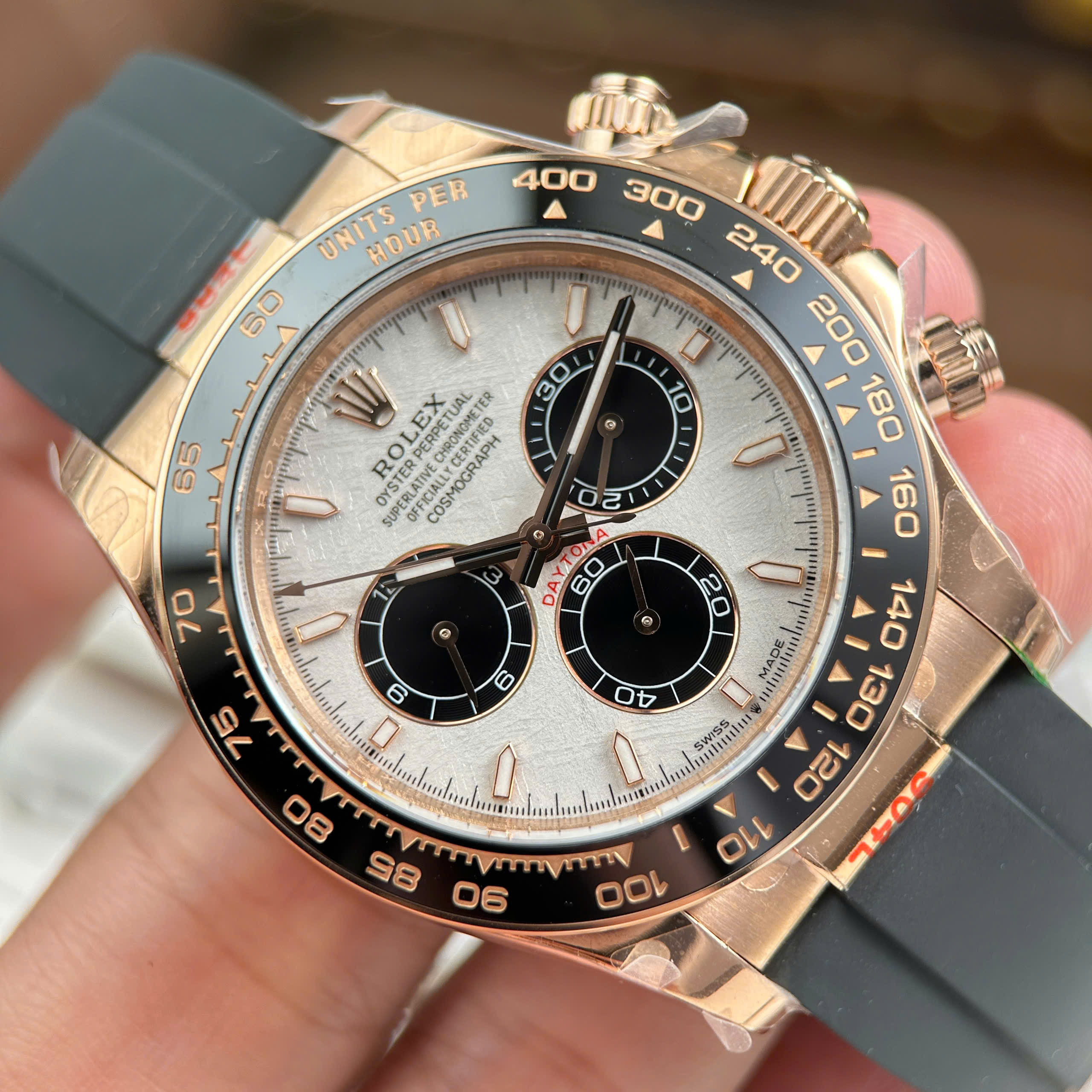 Rolex Cosmograph Daytona 126515 Imitation Watch Rose Gold Plate Meteorite Dial Gain Weight QF Factory 40mm (12)