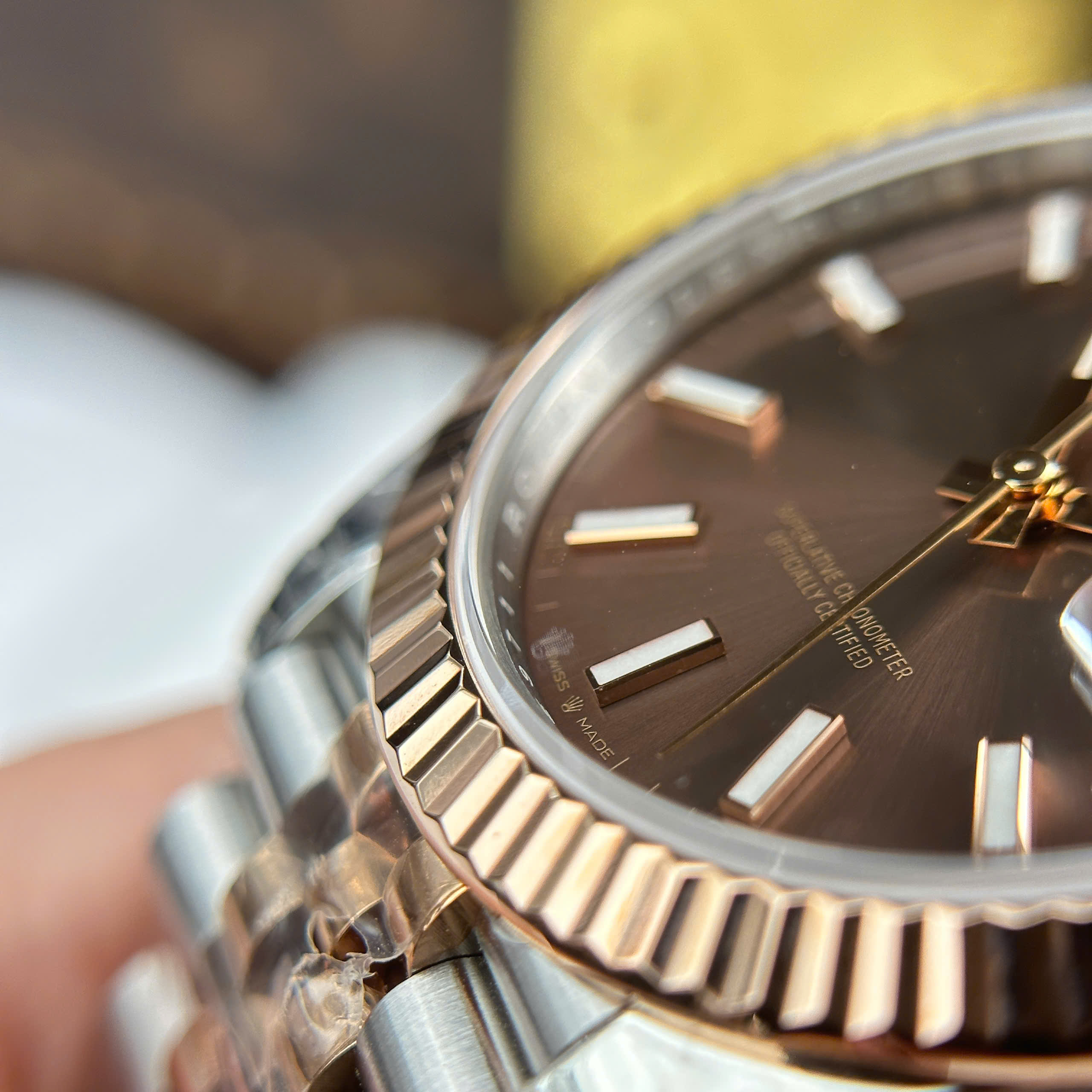 Rolex DateJust 126331 Best Replica Watch Two Tone Rose Gold Plate Brown Chocolate Dial Index Hours VS Factory 41mm (6)