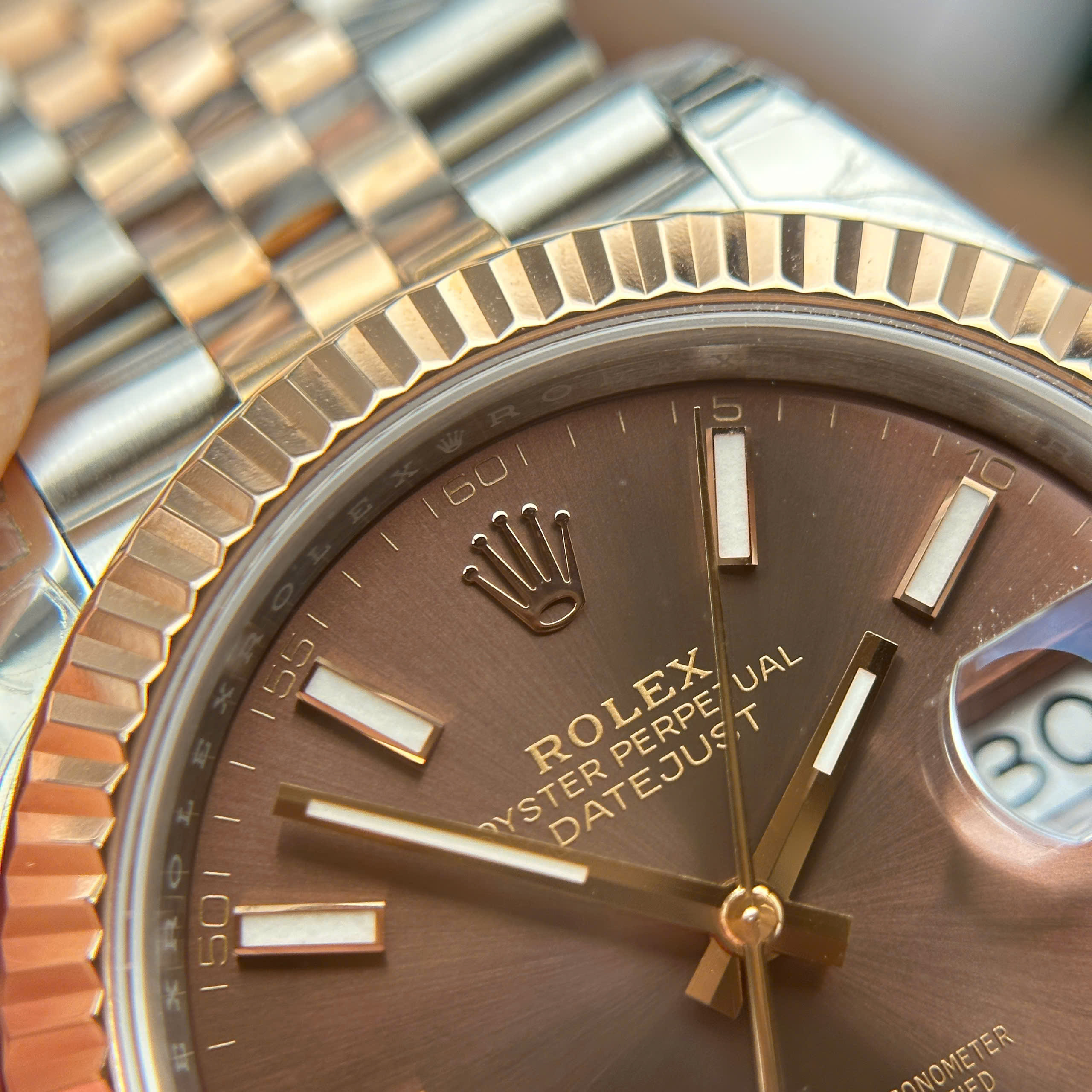 Rolex DateJust 126331 Best Replica Watch Two Tone Rose Gold Plate Brown Chocolate Dial Index Hours VS Factory 41mm (7)