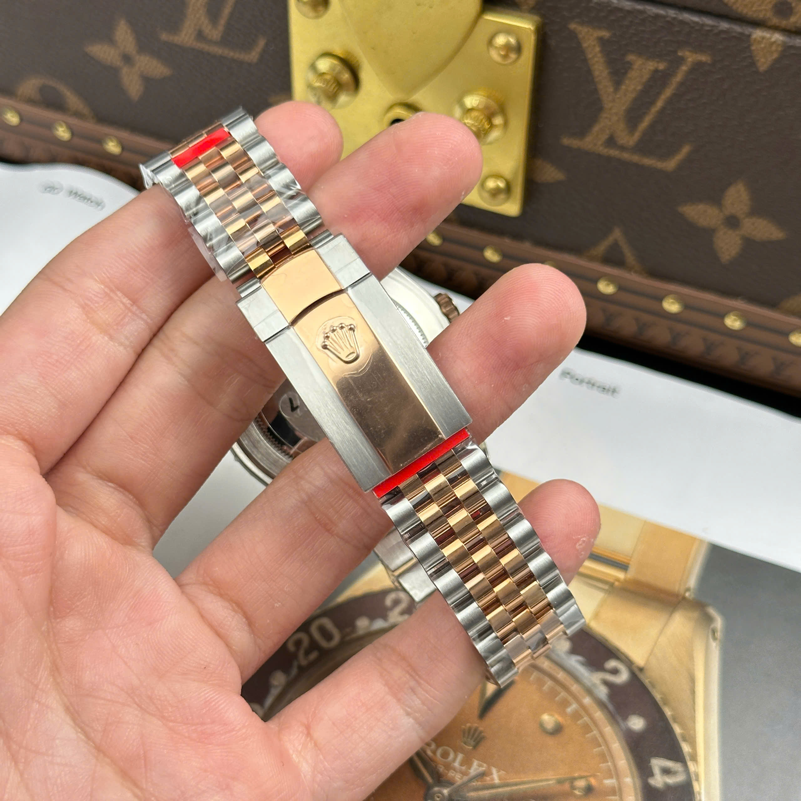 Rolex DateJust 126331 Luxury Imitation Watch Two Tone Rose Gold Plate Sundust Dial VS Factory 41mm (1)