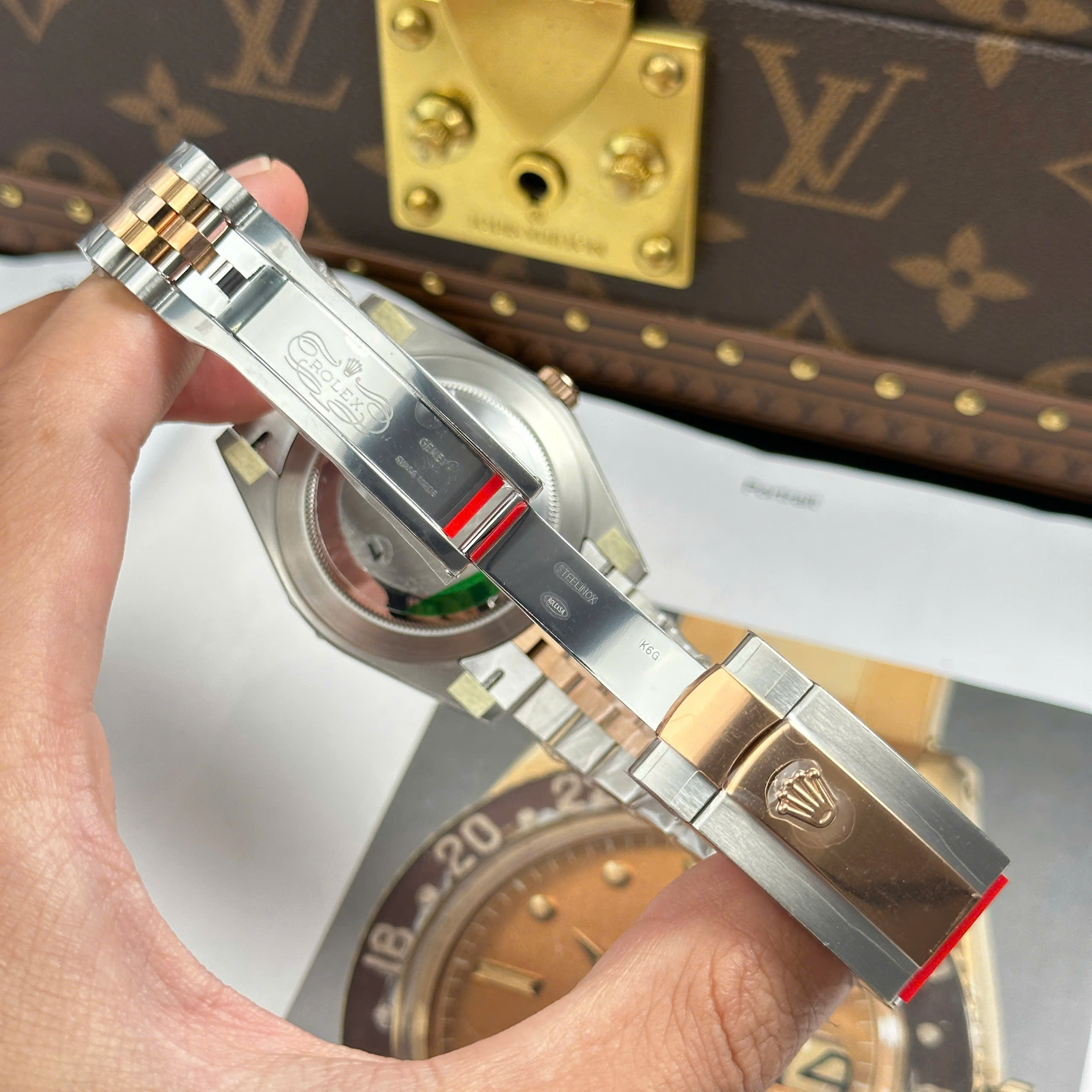 Rolex DateJust 126331 Luxury Imitation Watch Two Tone Rose Gold Plate Sundust Dial VS Factory 41mm (3)