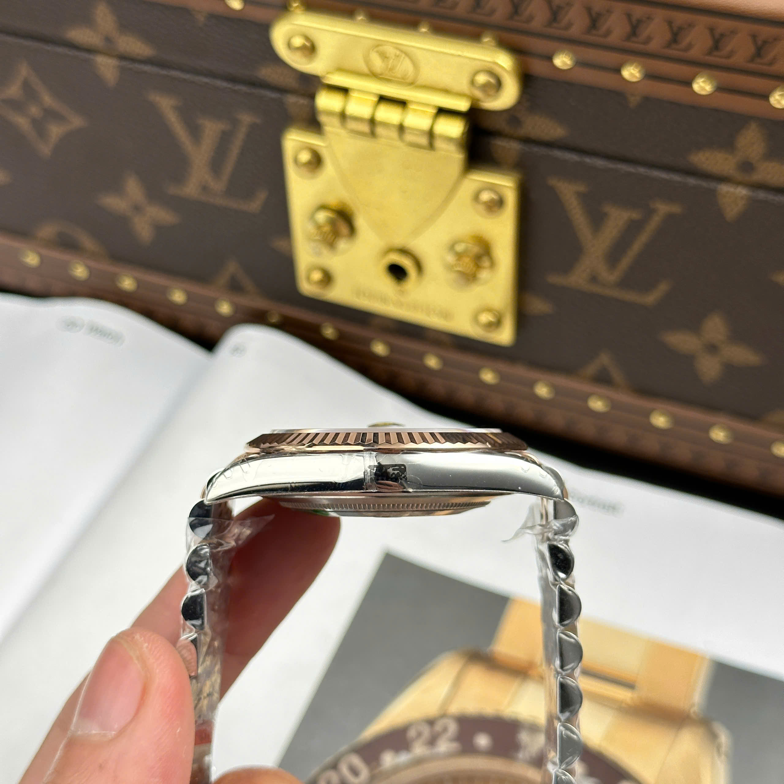 Rolex DateJust 126331 Luxury Imitation Watch Two Tone Rose Gold Plate Sundust Dial VS Factory 41mm (4)