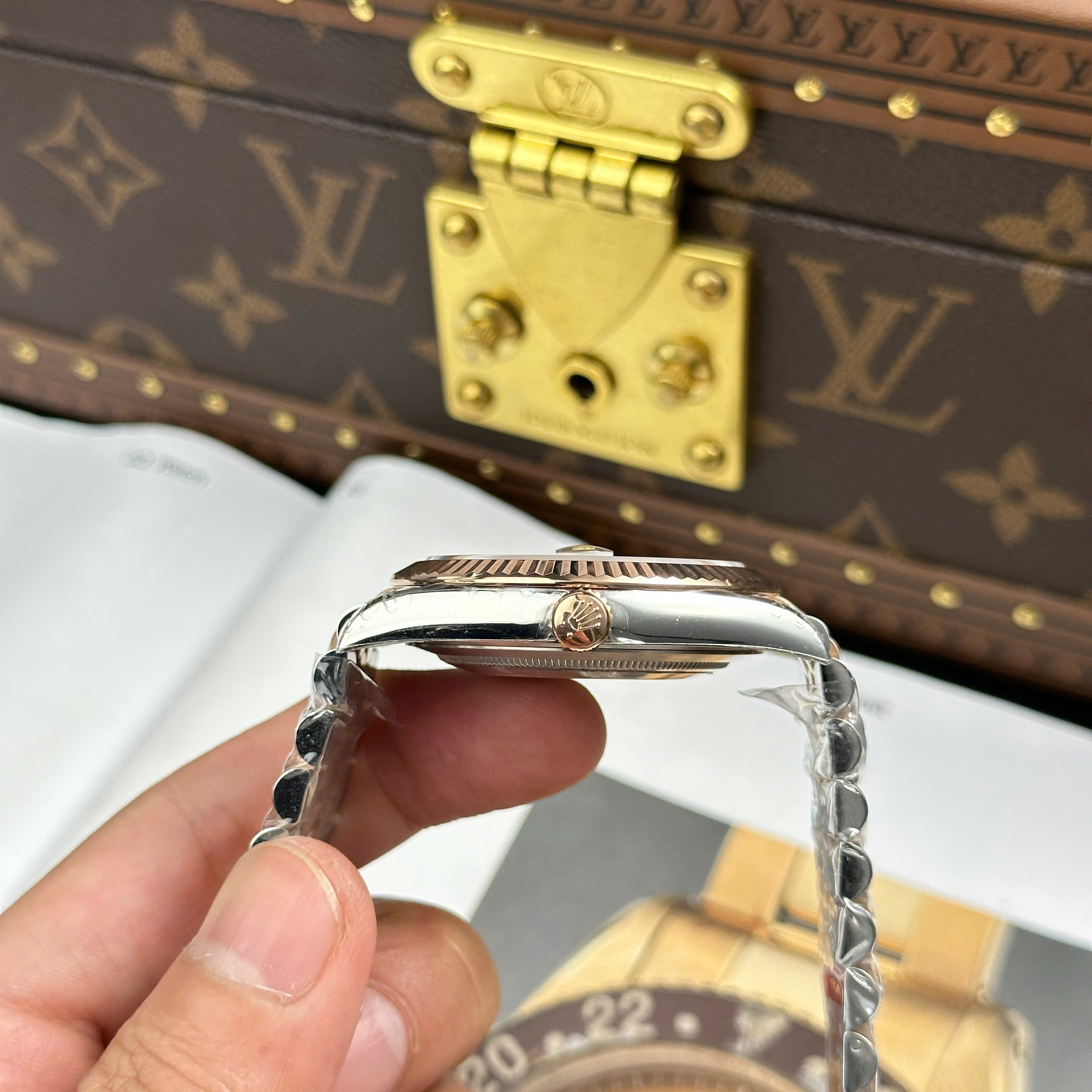 Rolex DateJust 126331 Luxury Imitation Watch Two Tone Rose Gold Plate Sundust Dial VS Factory 41mm (5)