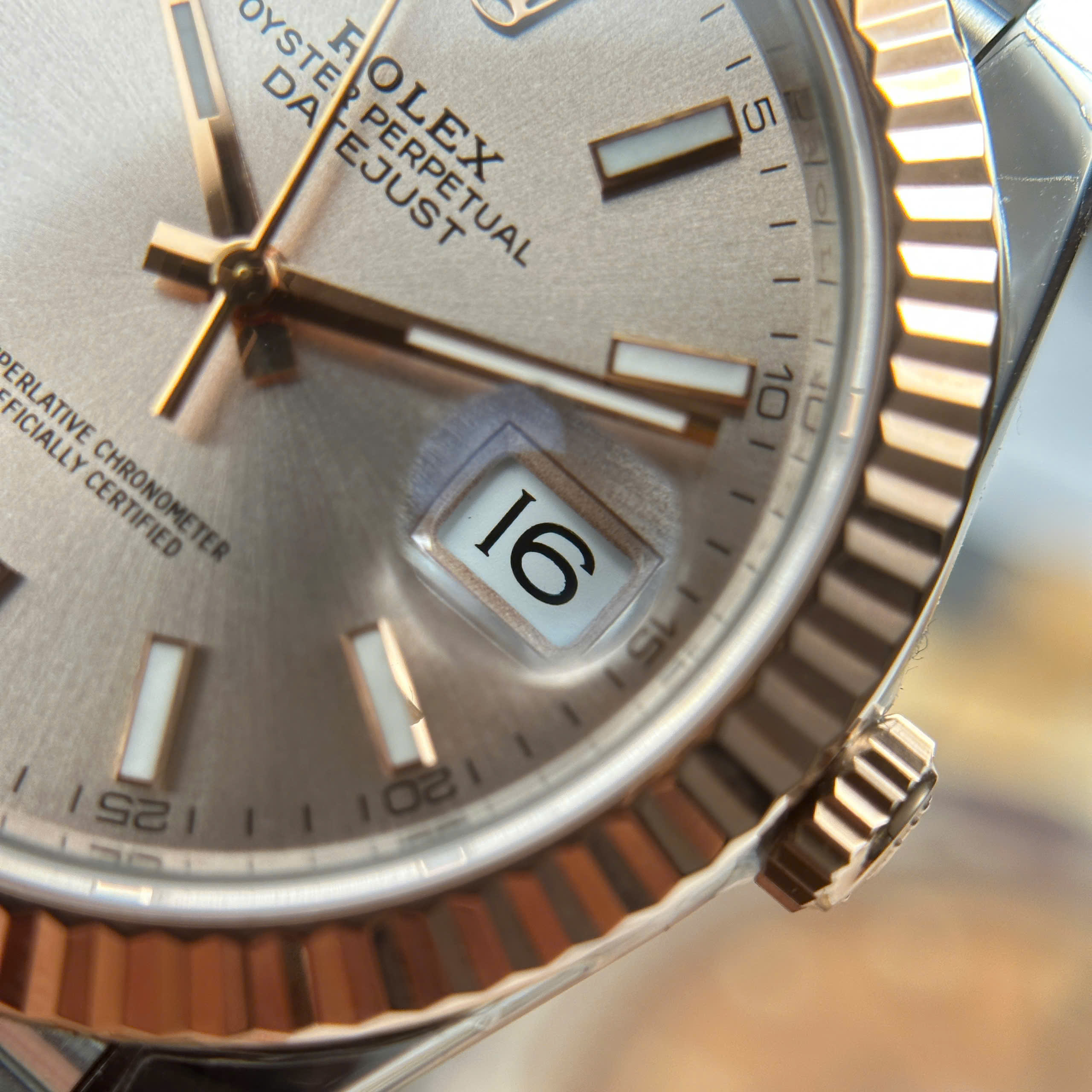 Rolex DateJust 126331 Luxury Imitation Watch Two Tone Rose Gold Plate Sundust Dial VS Factory 41mm (6)