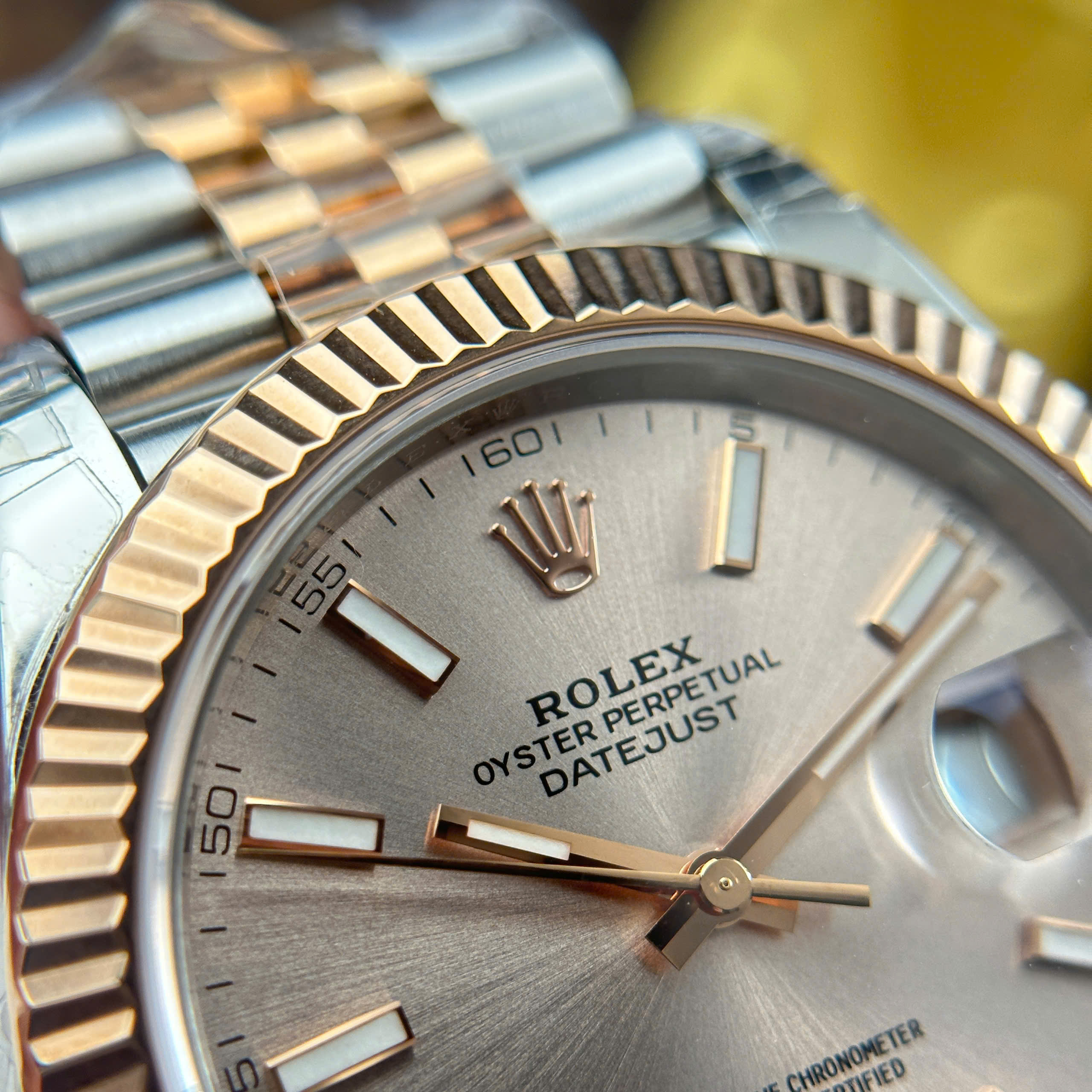 Rolex DateJust 126331 Luxury Imitation Watch Two Tone Rose Gold Plate Sundust Dial VS Factory 41mm (7)