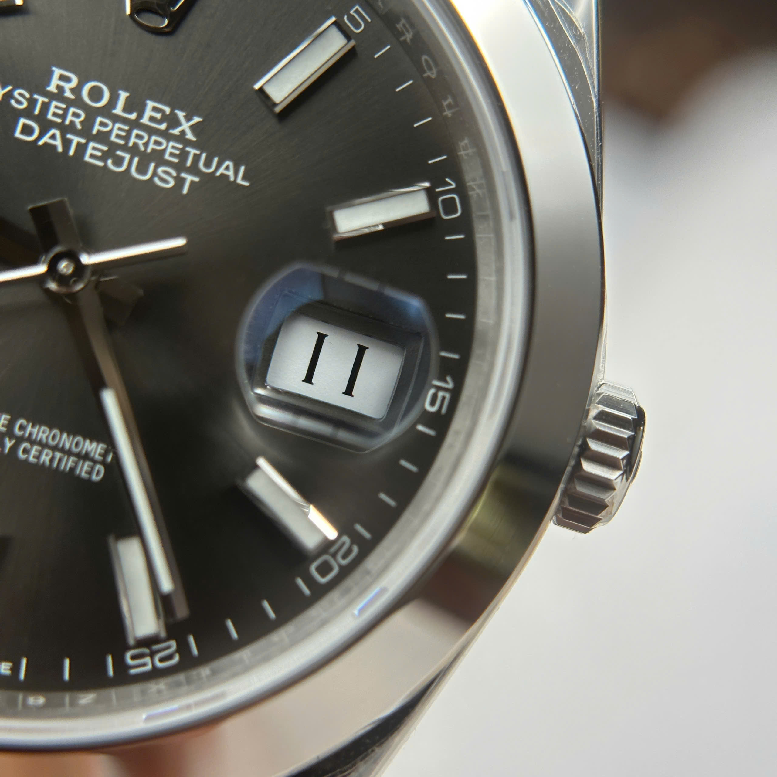 Rolex DateJust 126334 Best Quality Replica Watch Grey Dial Oyster Strap Index Hours VS Factory 41mm (8)