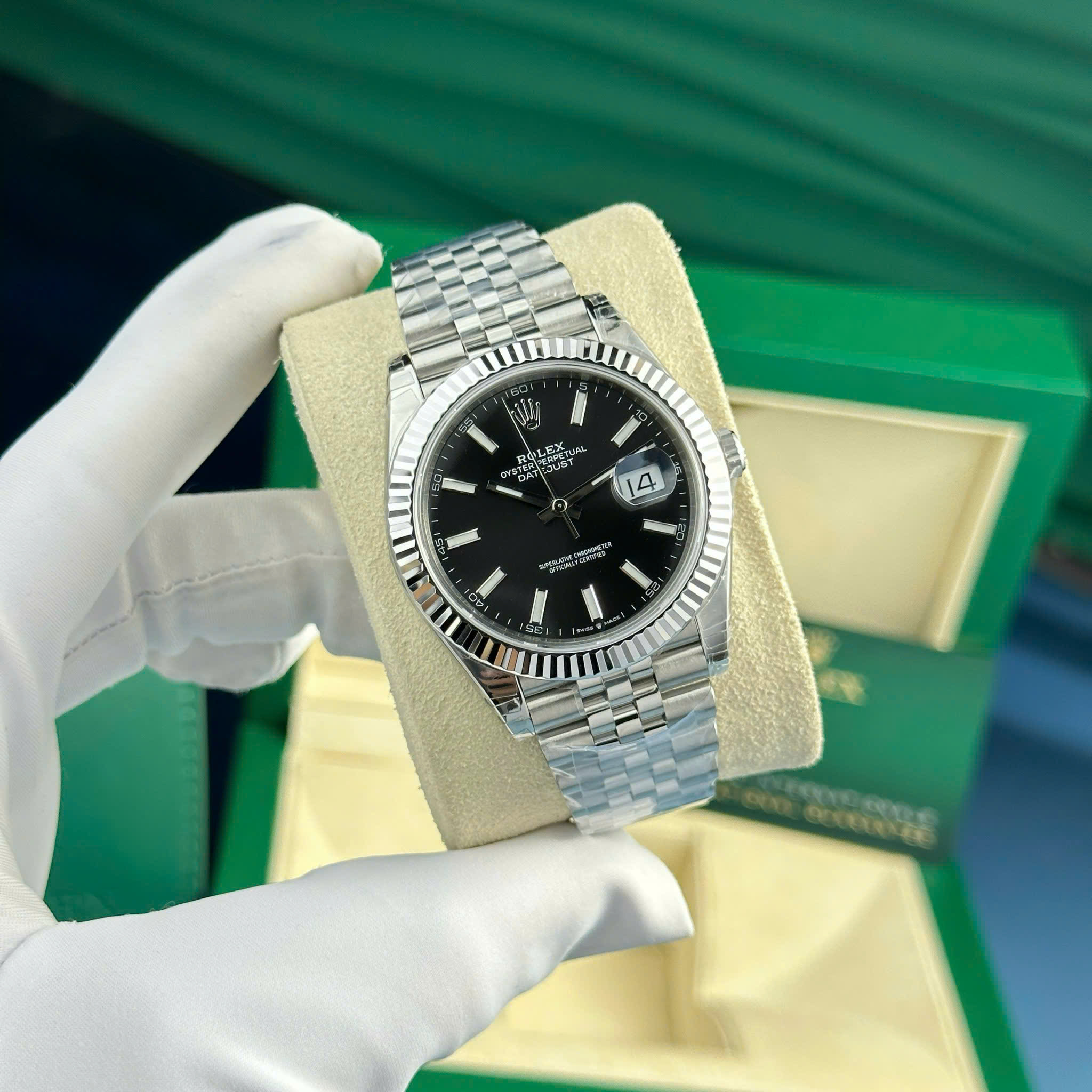 Rolex DateJust 126334 Best Replica Watch Black Dial Index Hours Jubilee Strap VS Factory 41mm (8)