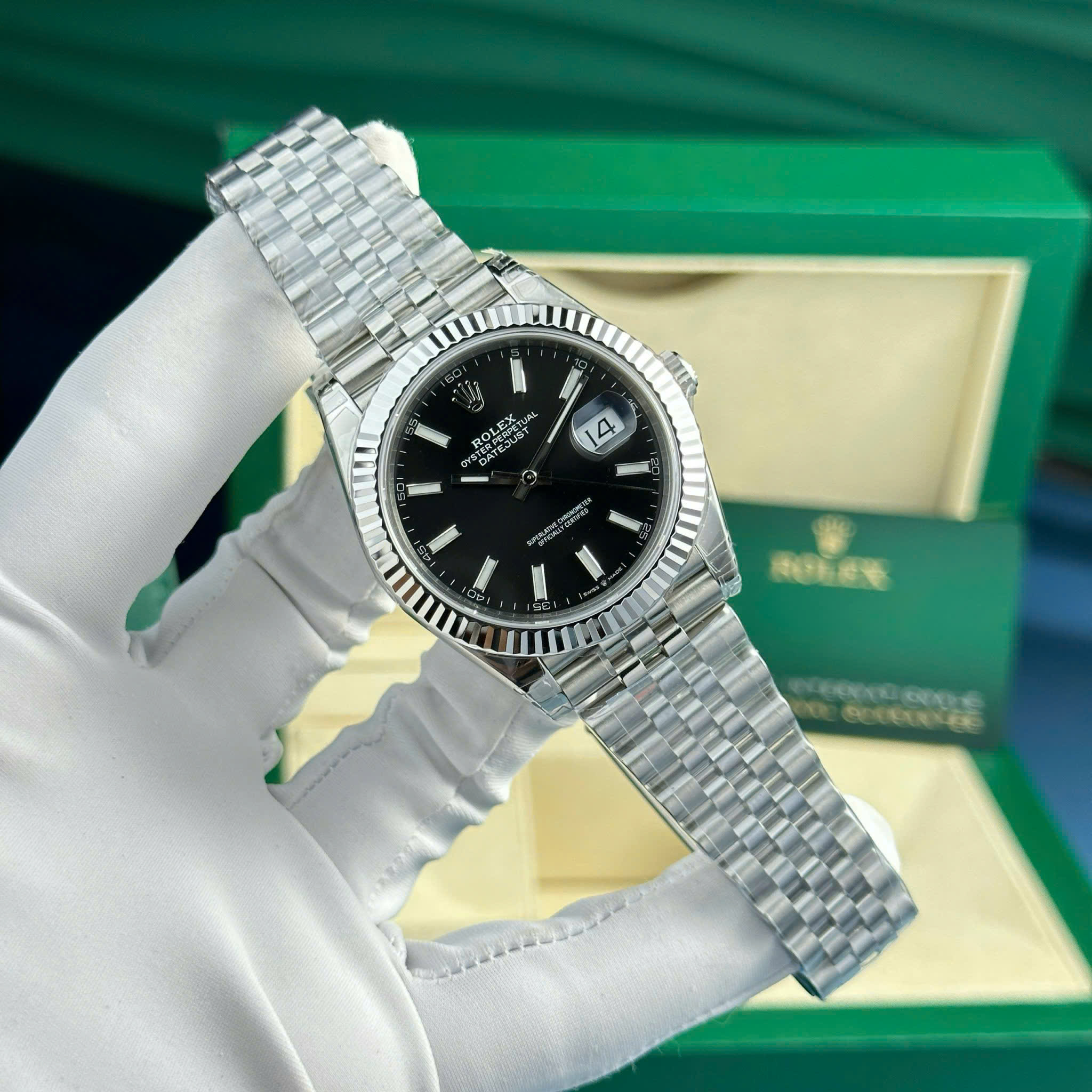 Rolex DateJust 126334 Best Replica Watch Black Dial Index Hours Jubilee Strap VS Factory 41mm (9)