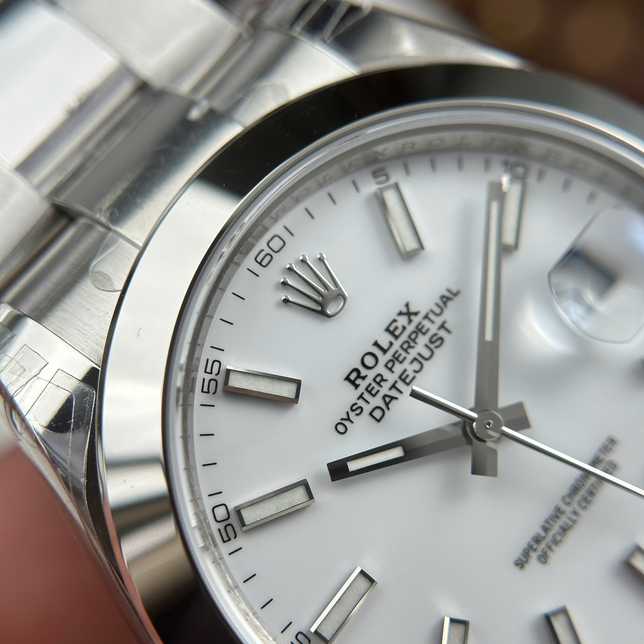 Rolex DateJust 126334 Replica Watch White Dial Oyster Strap Index Hours VS Factory 41mm (6)