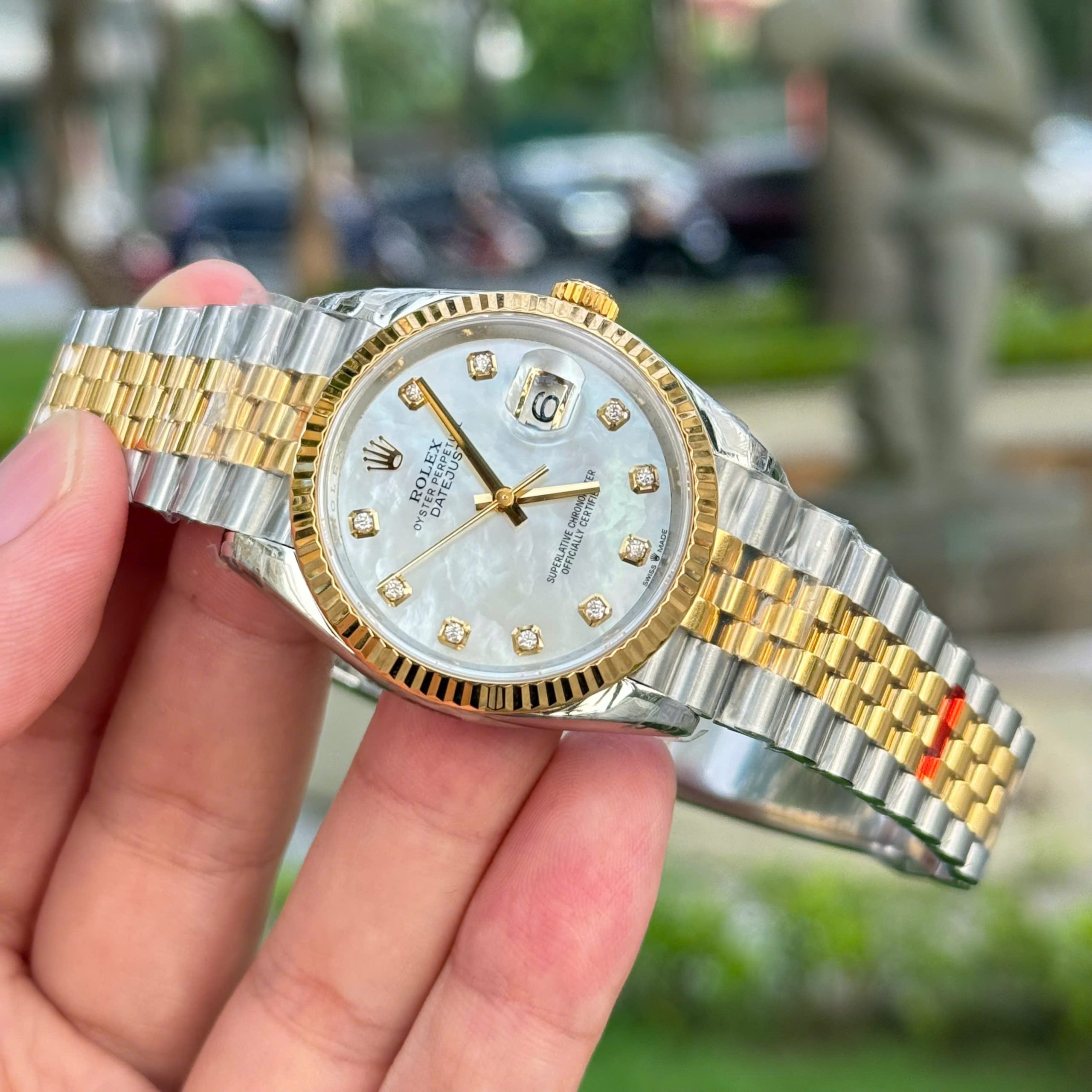 Rolex DateJust Good Imitation Watch Two Tone Gold Plate Mother Of Pearl Dial VS Factory 36mm (7)