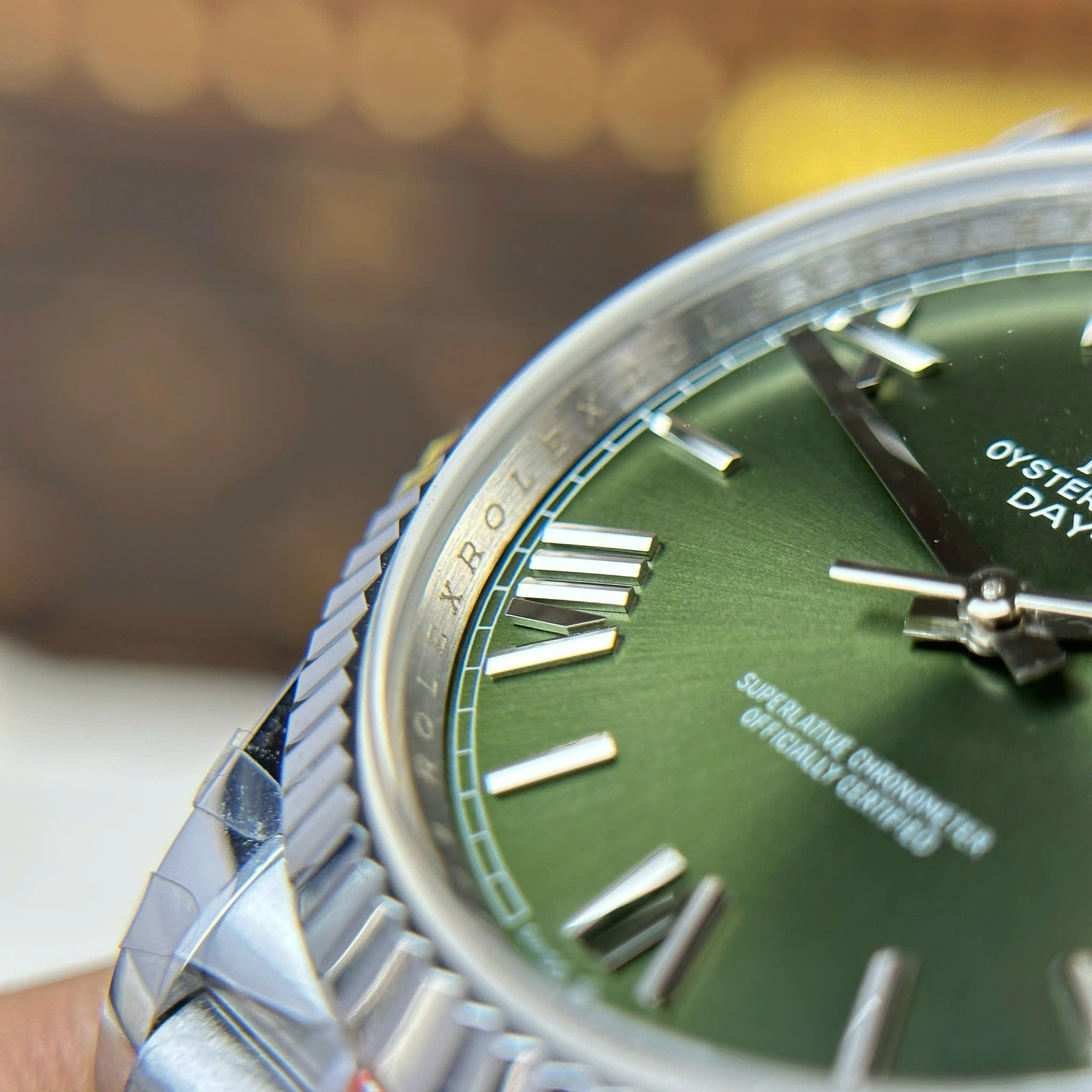 Rolex Day-Date 228236-0008 Best Quality Replica Watches Green Dial Roman Hours QF Factory 40mm (7)