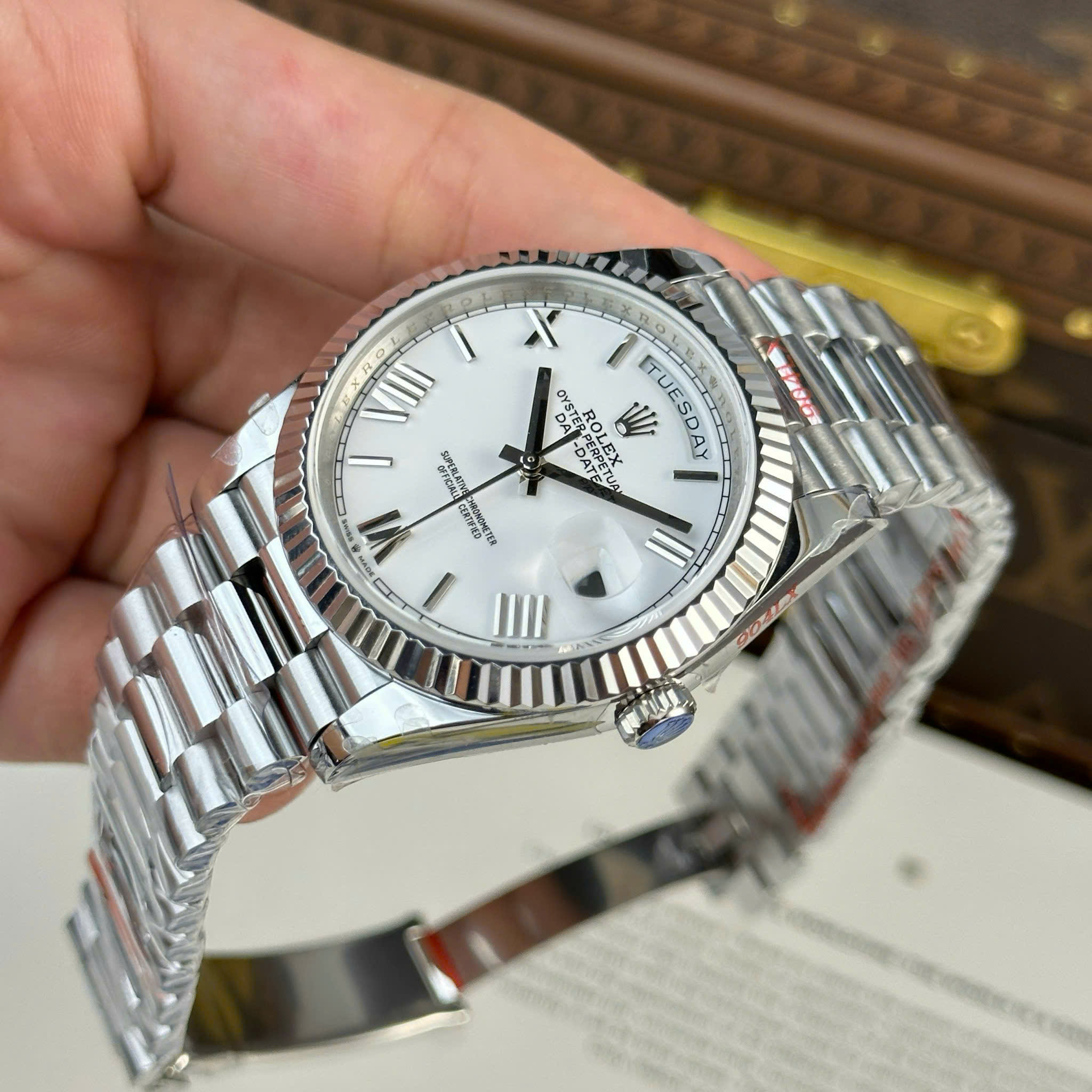 Rolex Day-Date M228239-0046 Replica Watch White Dial Roman Hours High Weight 185 Grams QF Factory 40mm (6)