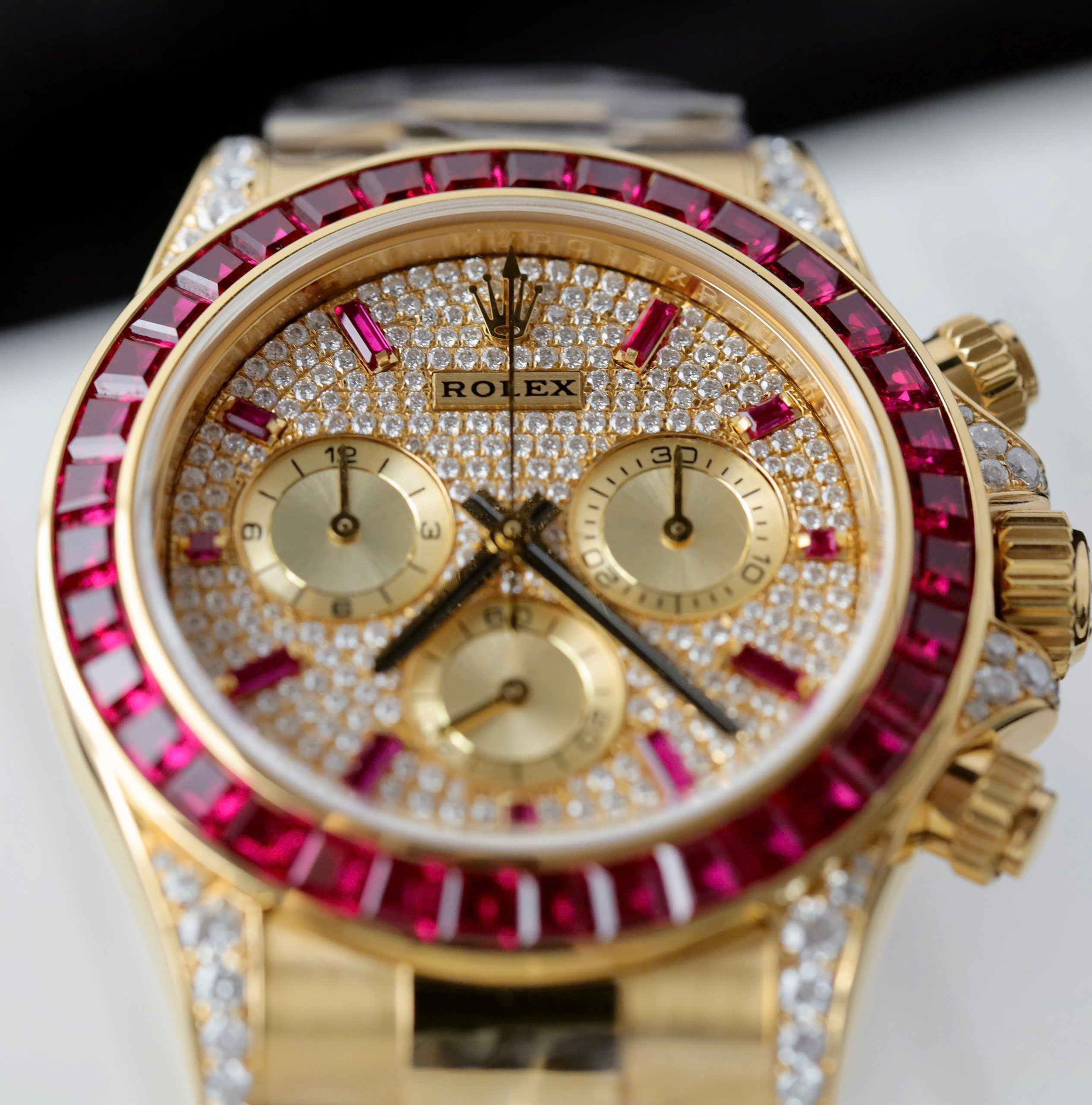 Rolex Daytona 126598TRU Best Quality Replica Watch 18K Gold Wrapped + Ruby + Diamond Moissanite 40mm (5)