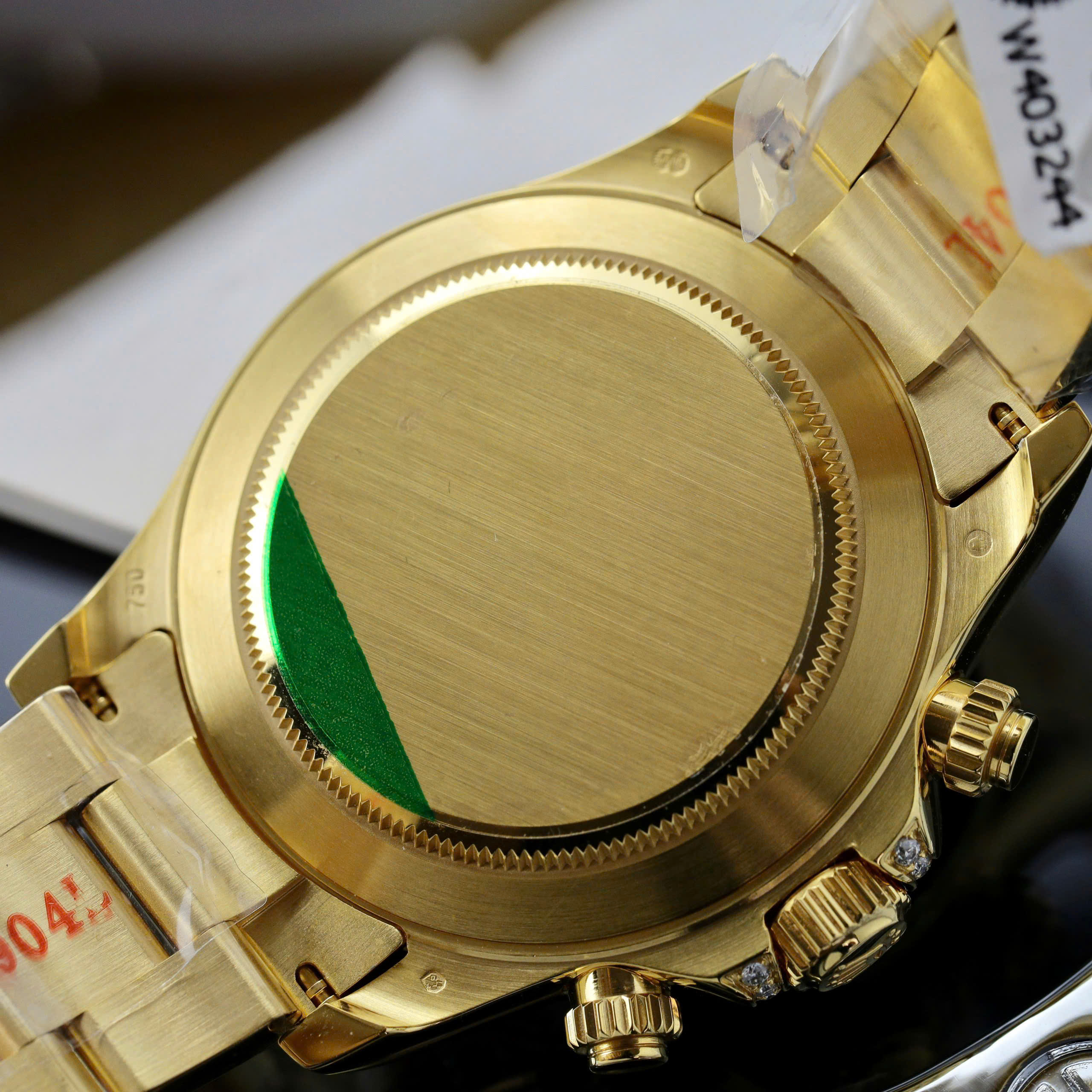 Rolex Daytona Rainbow Replica Watches Gold 18K Wrapped + Gem + Moissanite Black Dial 40mm (2)