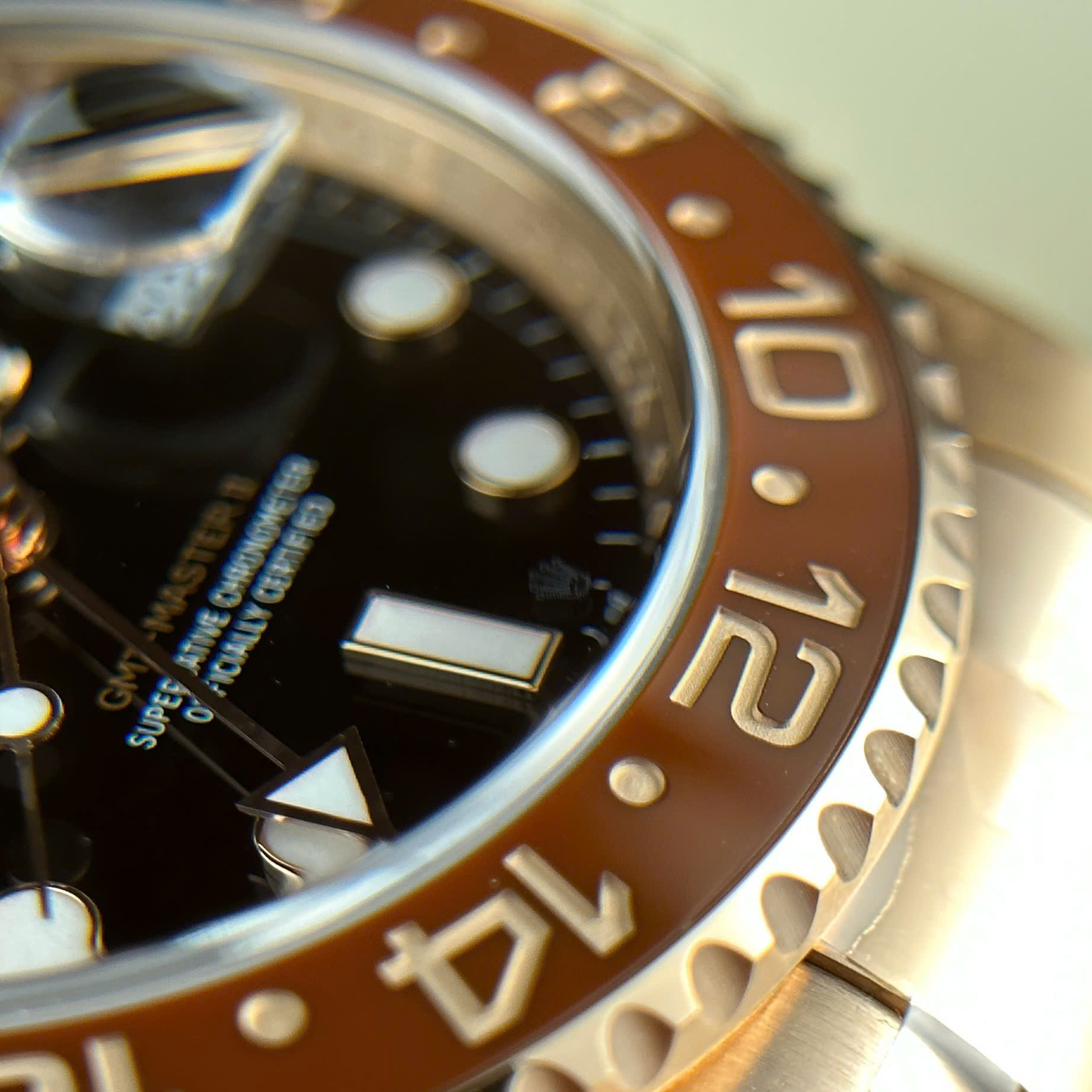 Rolex GMT-Master II 126715CHNR-0001 Root Beer Best Quality Replica Watch Rose Gold Plate Black Dial Bezel Ceramic Clean Factory 40mm (7)