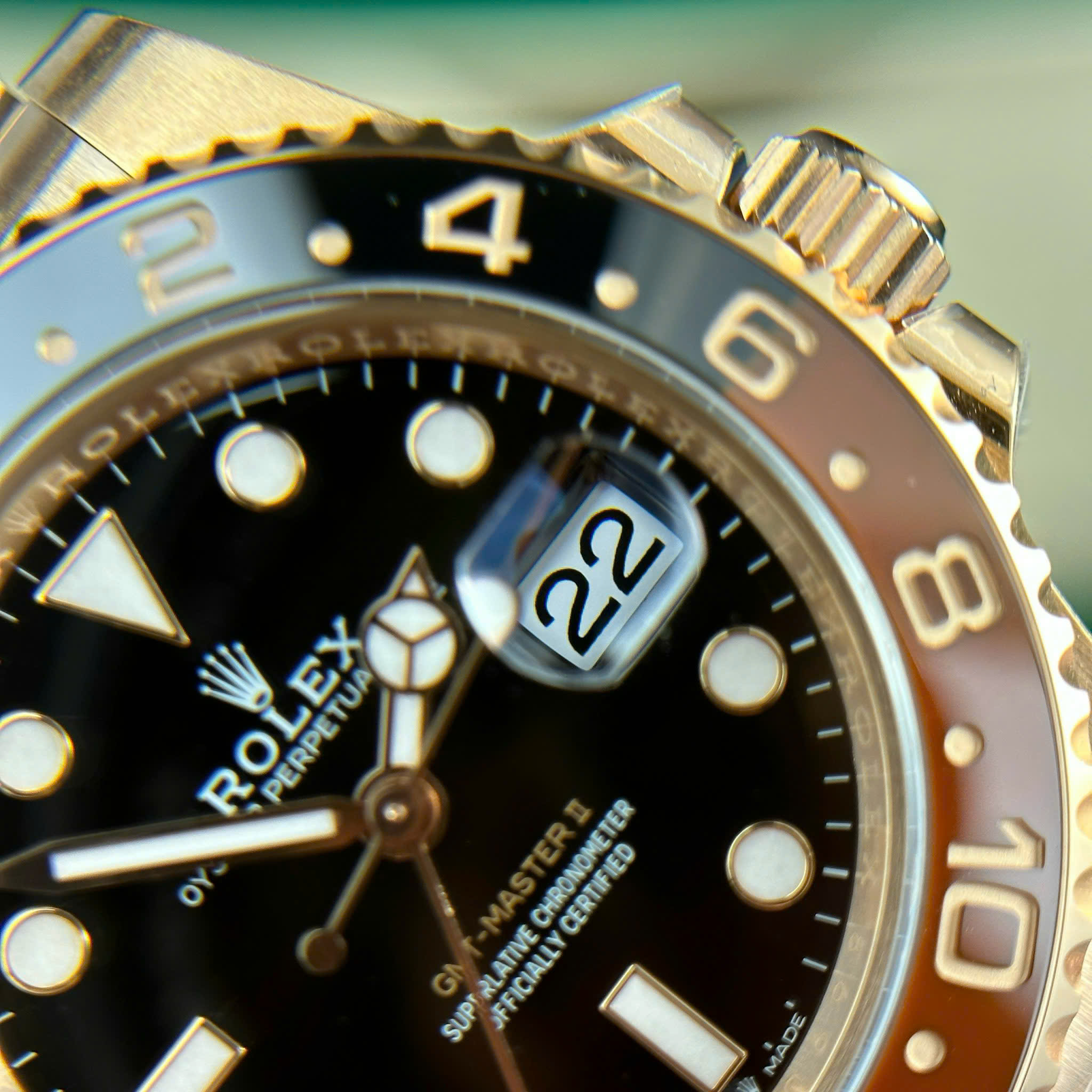 Rolex GMT-Master II 126715CHNR-0001 Root Beer Best Quality Replica Watch Rose Gold Plate Black Dial Bezel Ceramic Clean Factory 40mm (8)