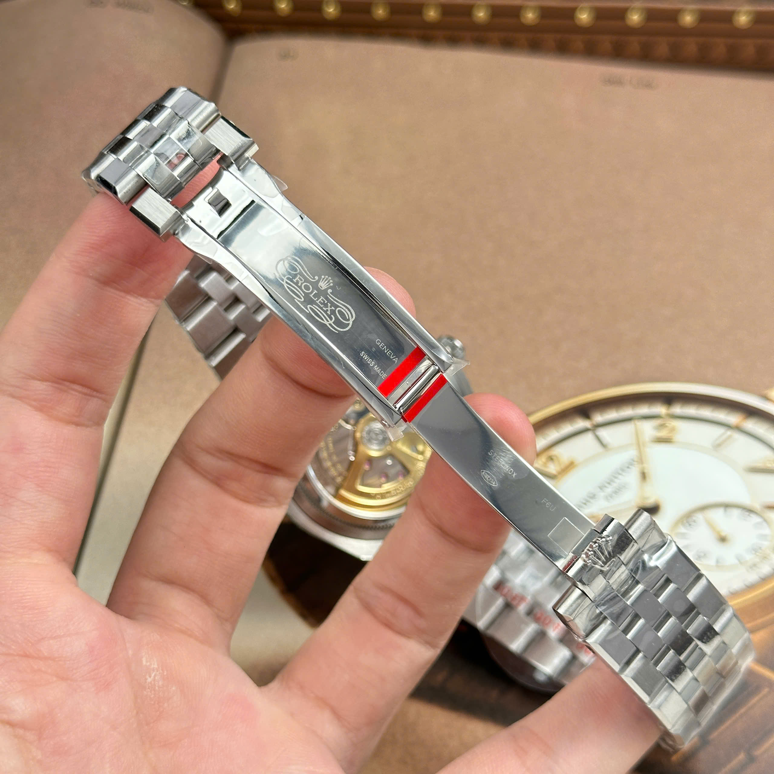 Rolex Land-Dweller Good Imitation Watch Ice Blue Dial Rhinestone Baguette Bezel Clean Factory 40mm (3)