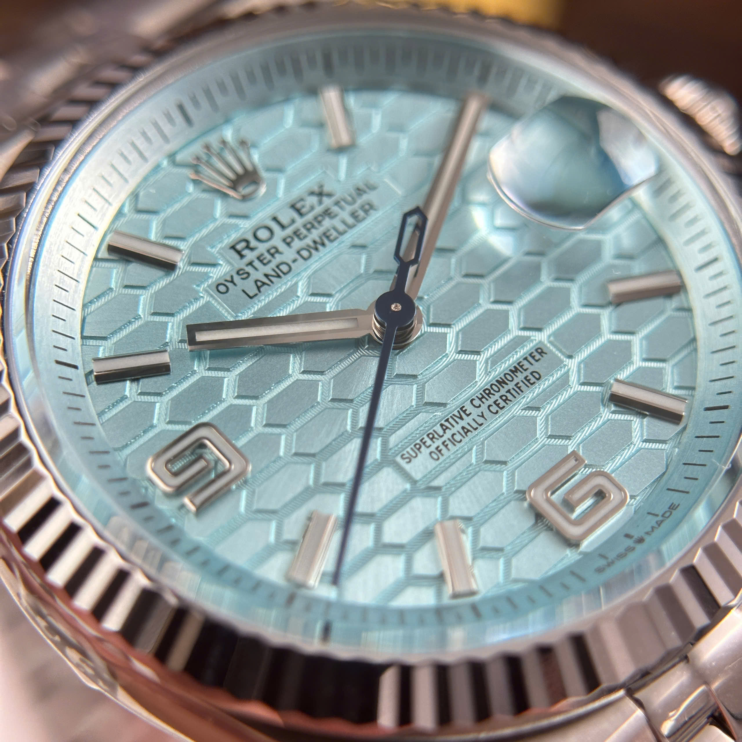 Rolex Land-Dweller Imitaiton Watch Ice Blue DIal Stainless Steel Automatic Clean Factory 36mm (10)