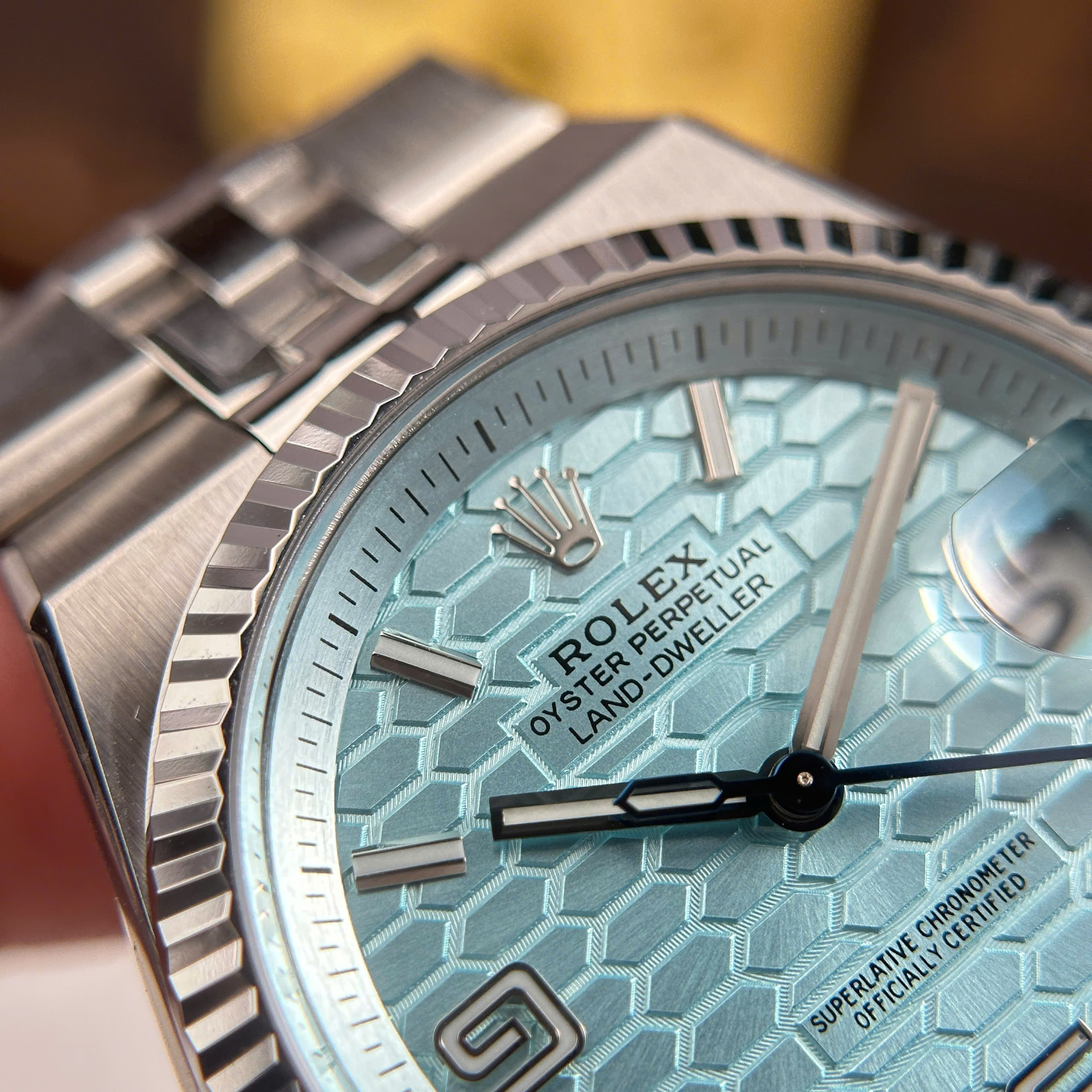 Rolex Land-Dweller Imitaiton Watch Ice Blue DIal Stainless Steel Automatic Clean Factory 36mm (9)