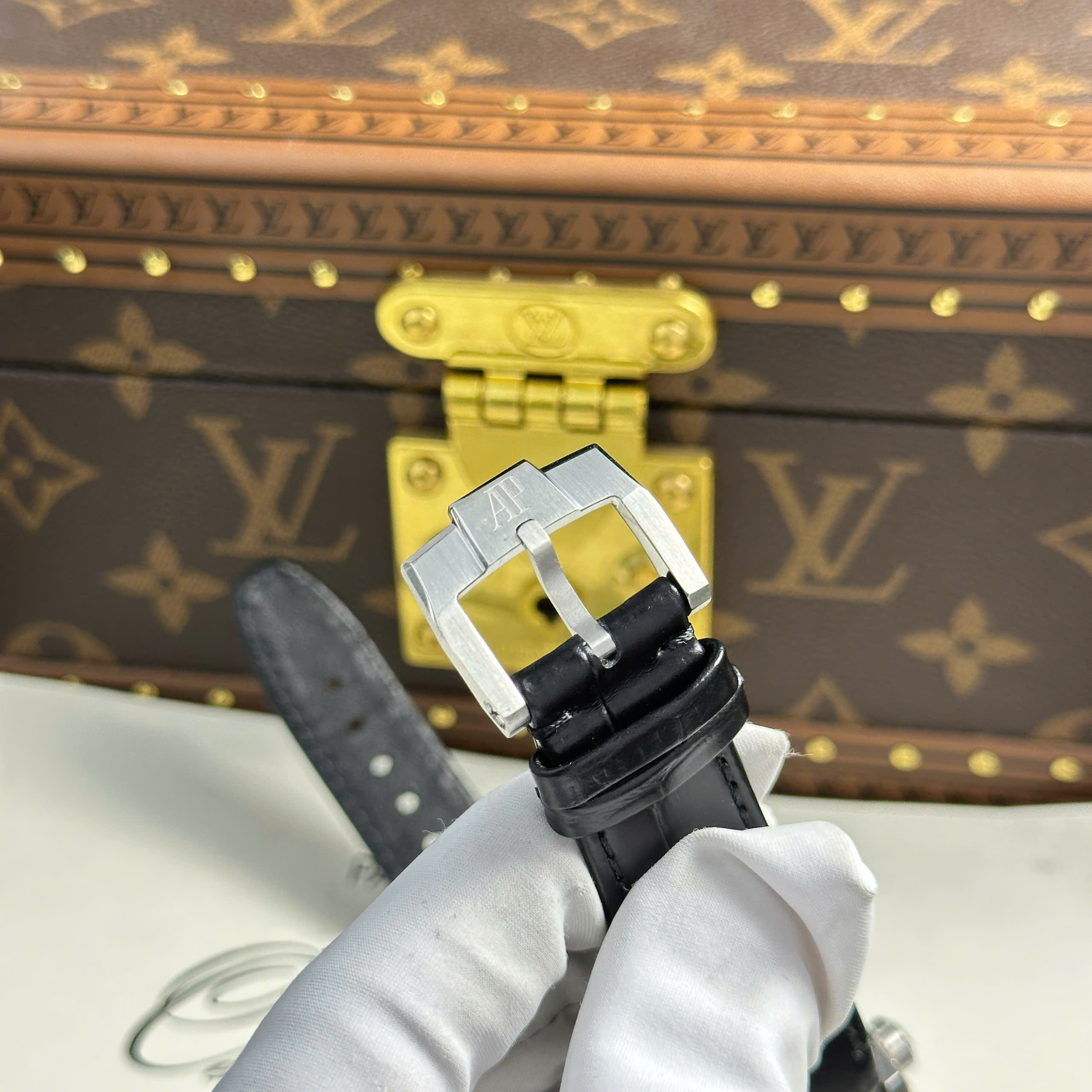 Audemars Piguet 26600 Tourbillon Openworked Imitation Luxury Watch Skeleton Dial Black Leather Strap 41mm (1)