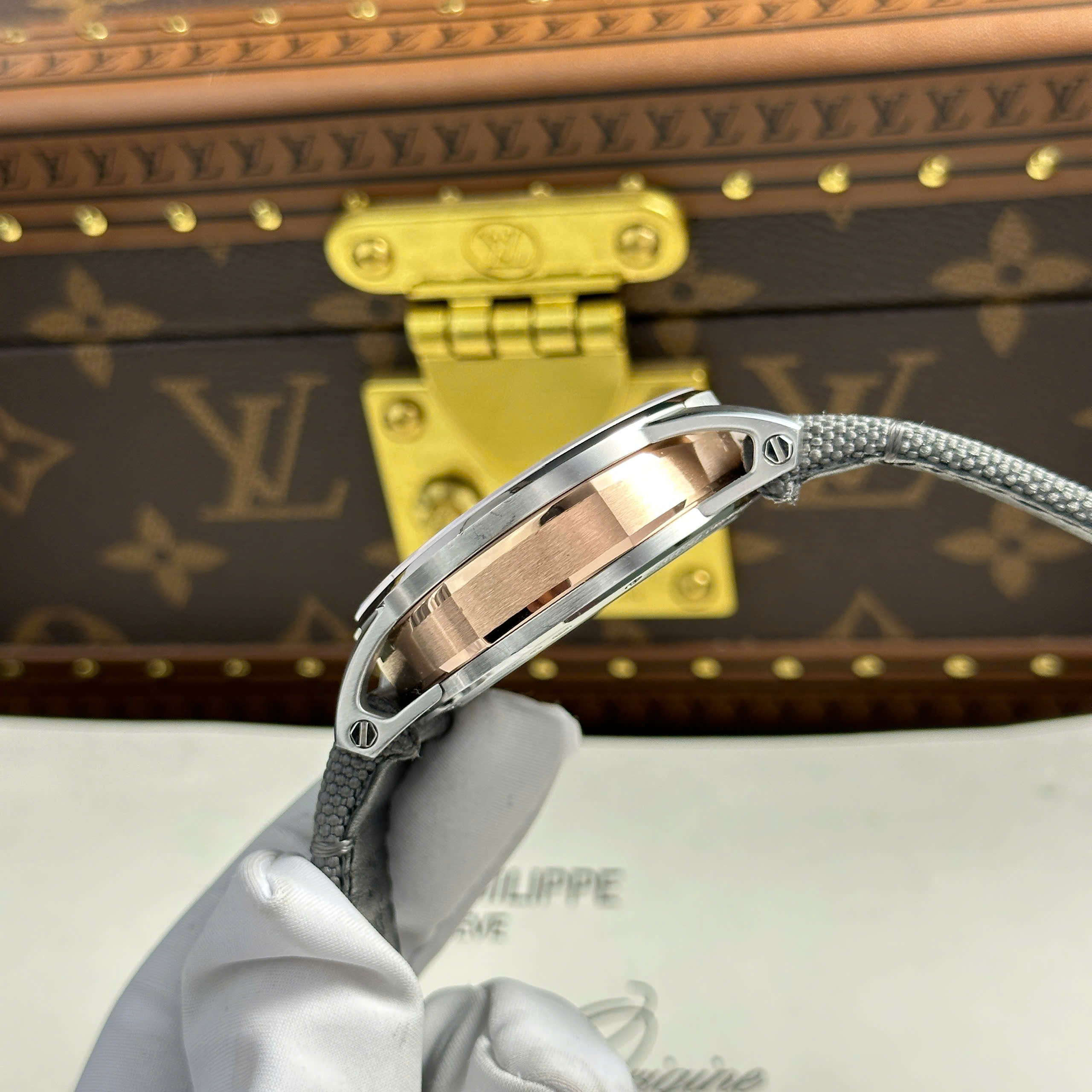 Audemars Piguet 26600 Tourbillon Openworked Replica Watch Grey Skeleton Dial Fabric Strap 41mm (3)