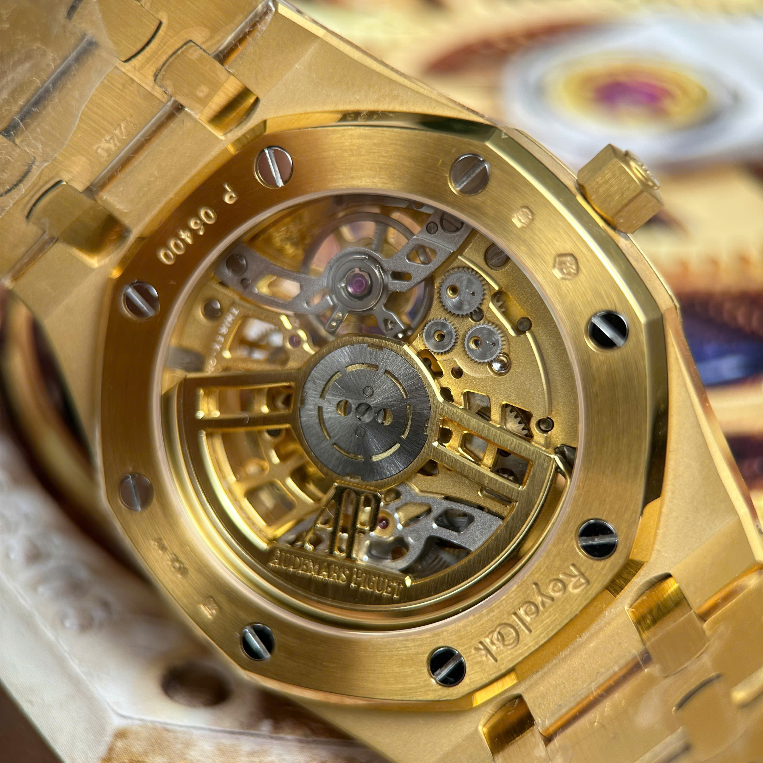 Audemars Piguet Good Imitation Watch Royal Oak Jumbo Extra-thin Openworked 16204 Gold Skeleton Dial ZF Factory 39mm (7)