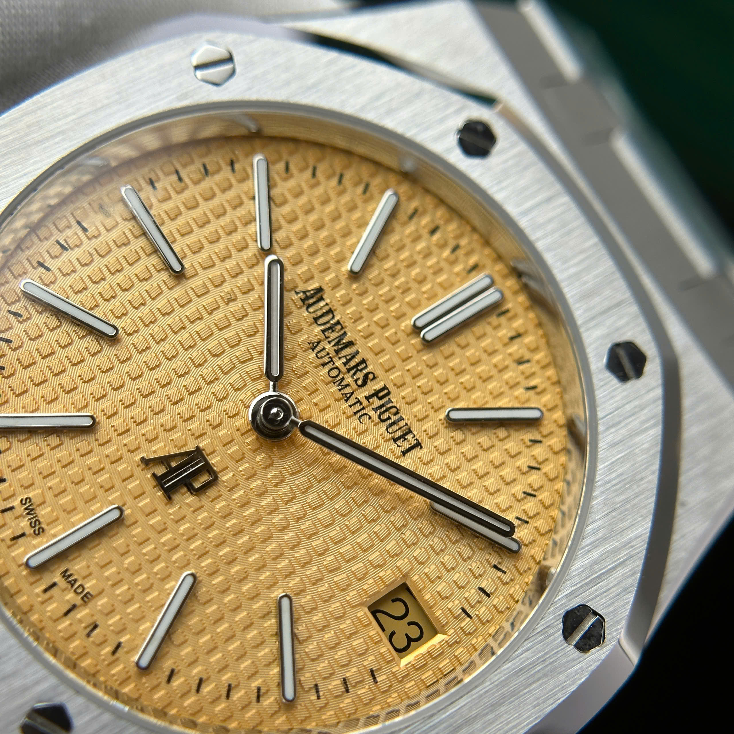 Audemars Piguet Imitation Watch Royal Oak Jumbo Extra-thin 15202 Yellow Dial Stainless Steel IP Factory 39mm (7)